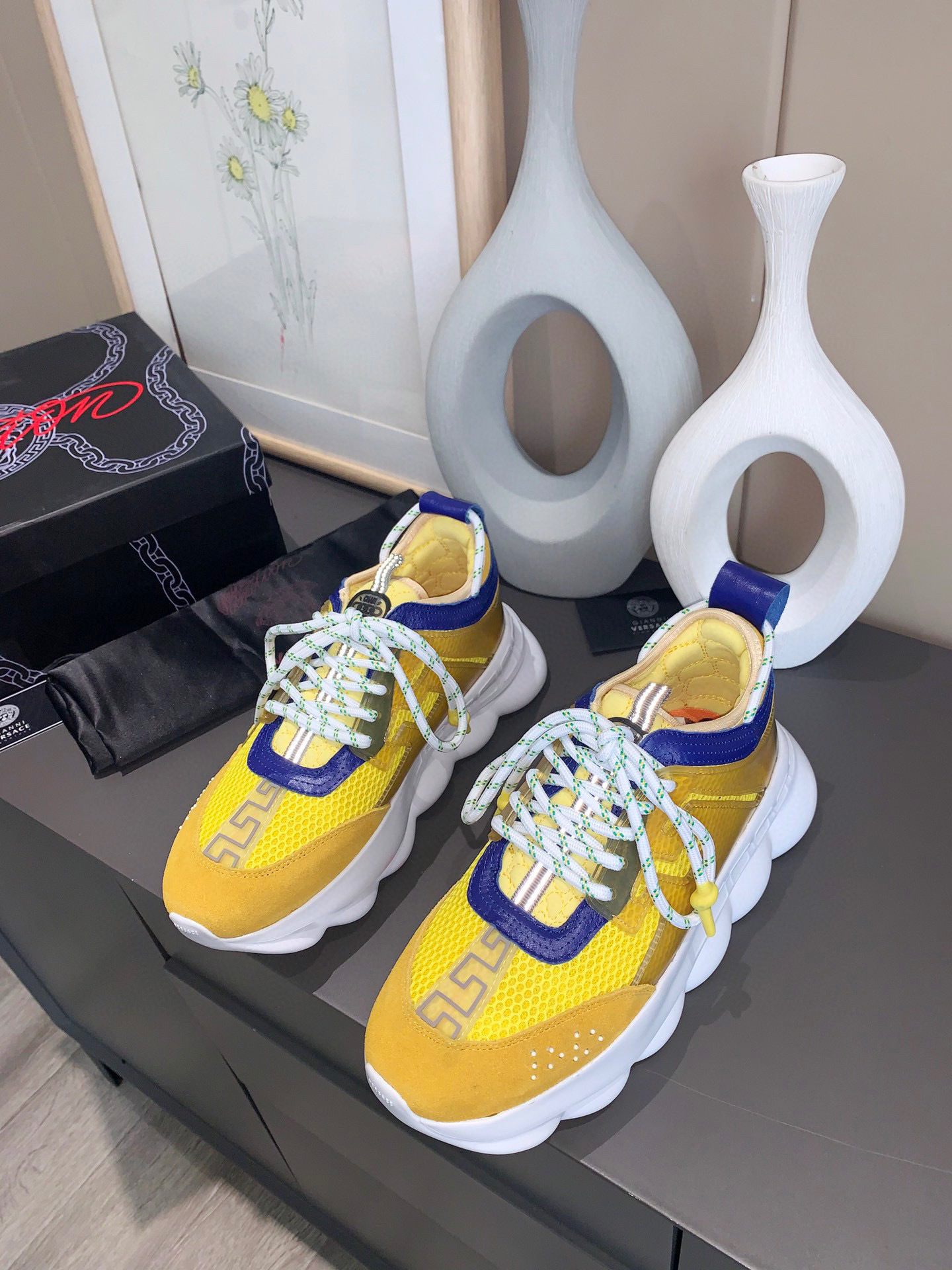 versace men's yellow dad sneakers size 35-44