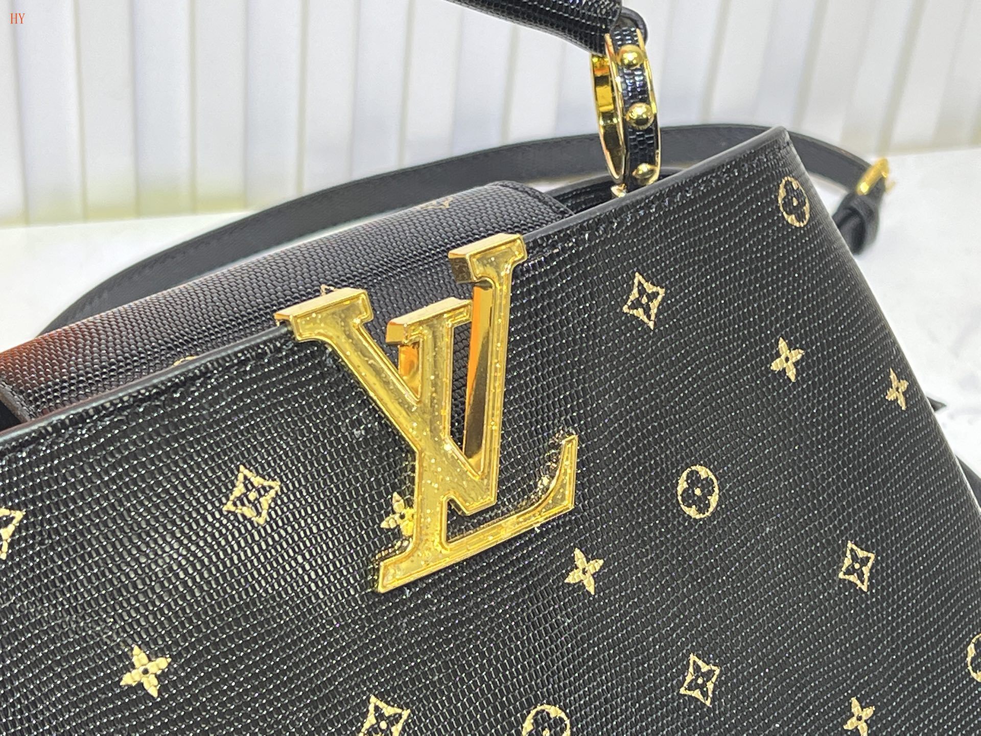 louis vuitton black monogram canvas handbag 27*17*9 - Image 5