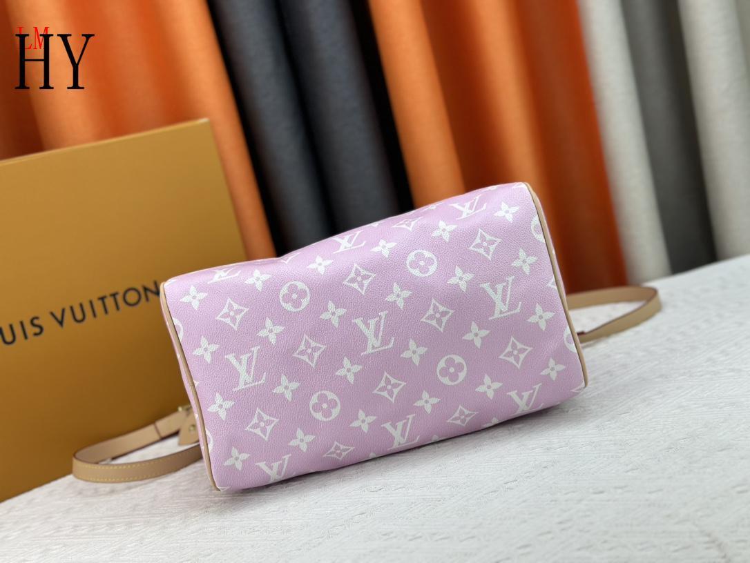 louis vuitton pink monogram handbag 30*21*17 - Image 5