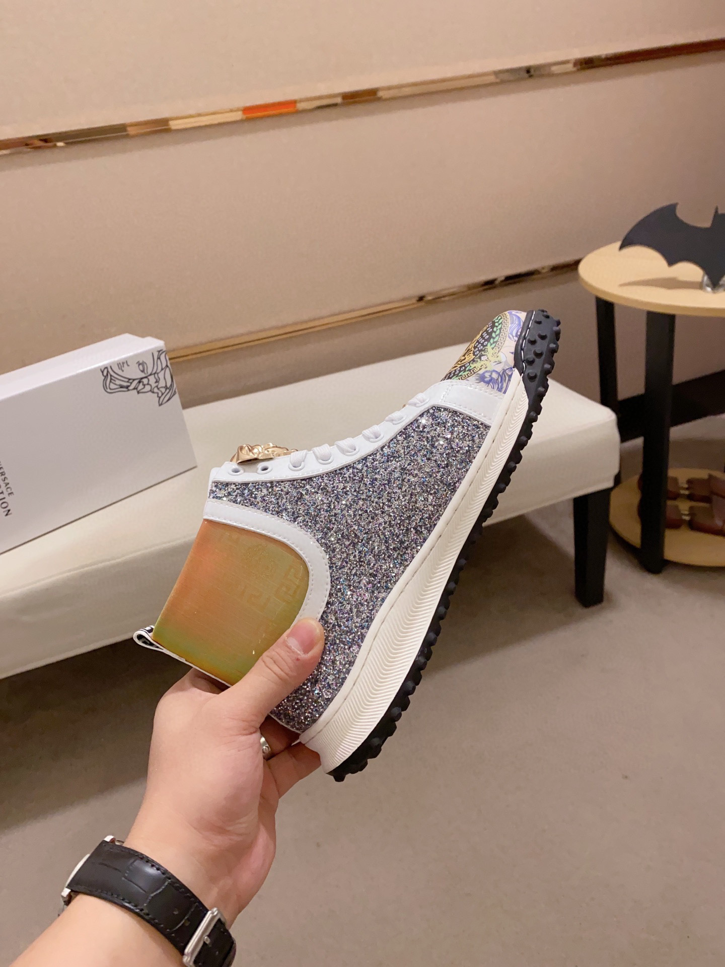 versace glitter high-top sneakers - size 38-44 - Image 5
