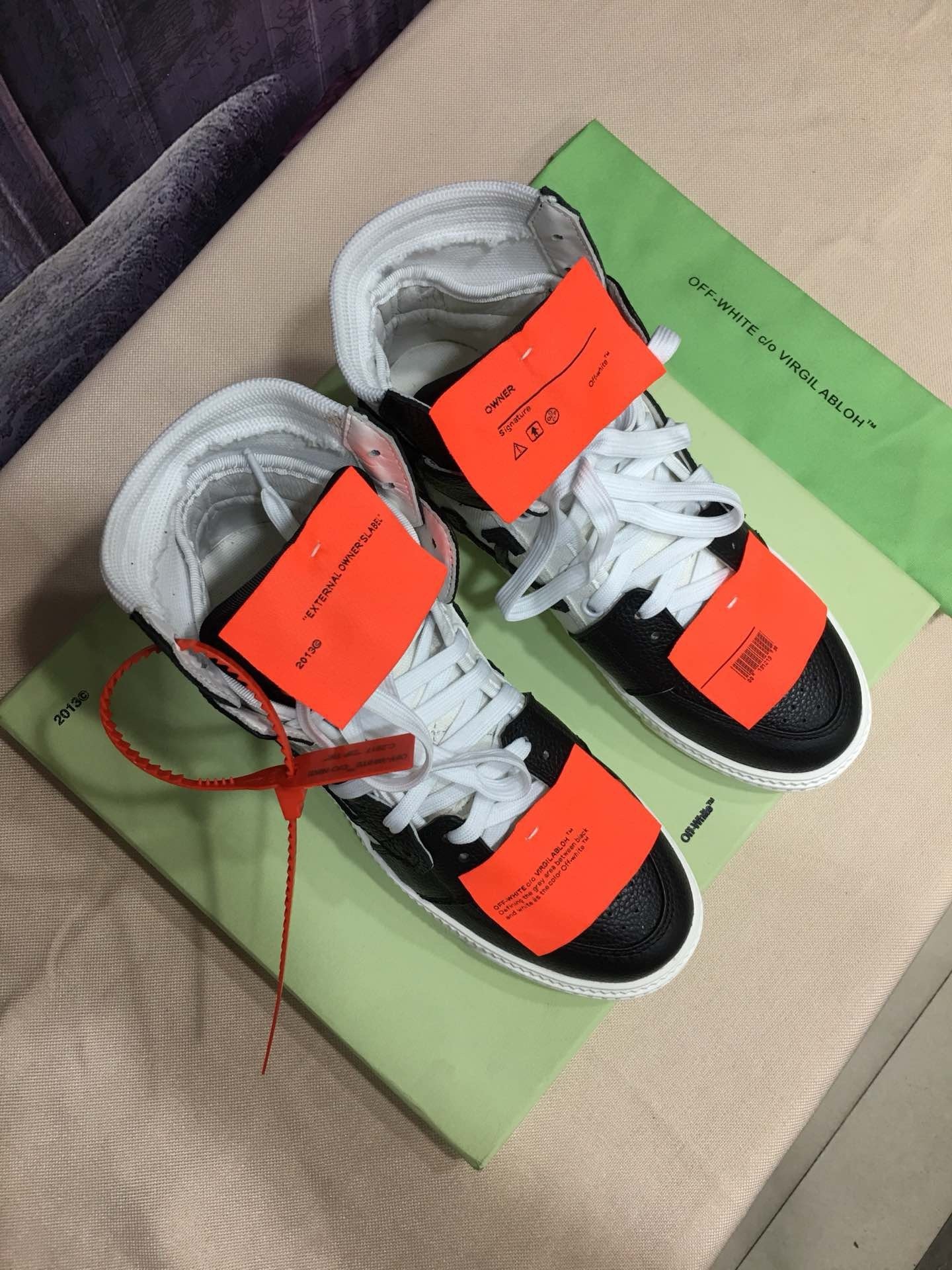 off-white high-top sneakers for couples, sizes 35-44 - Image 5