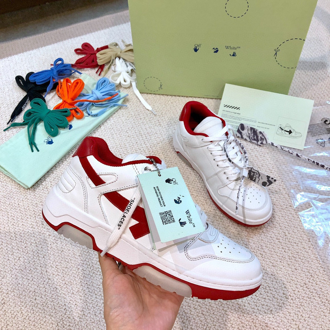 off-white couple's sneakers size 35-44 - red & white - Image 5