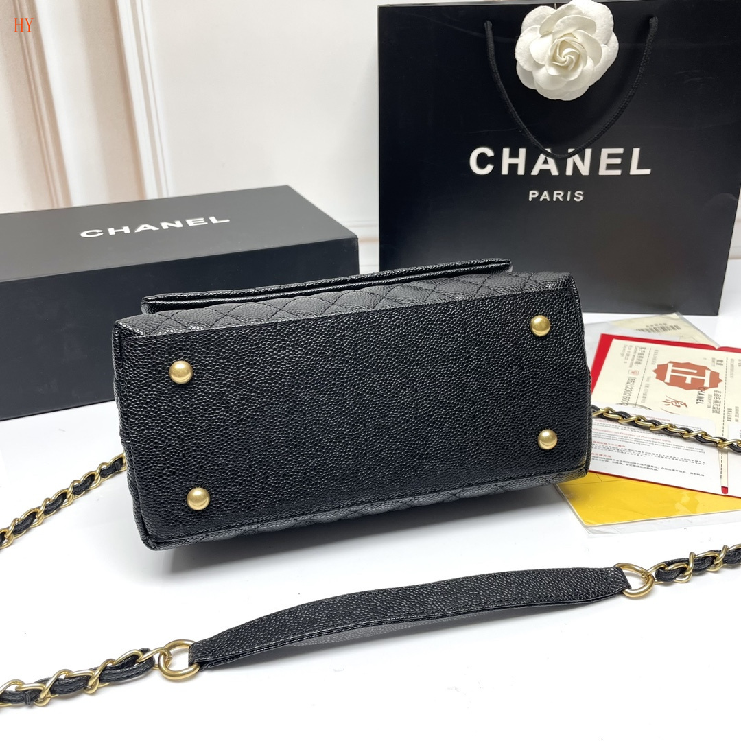chanel black quilted handbag with gold accents - Image 5