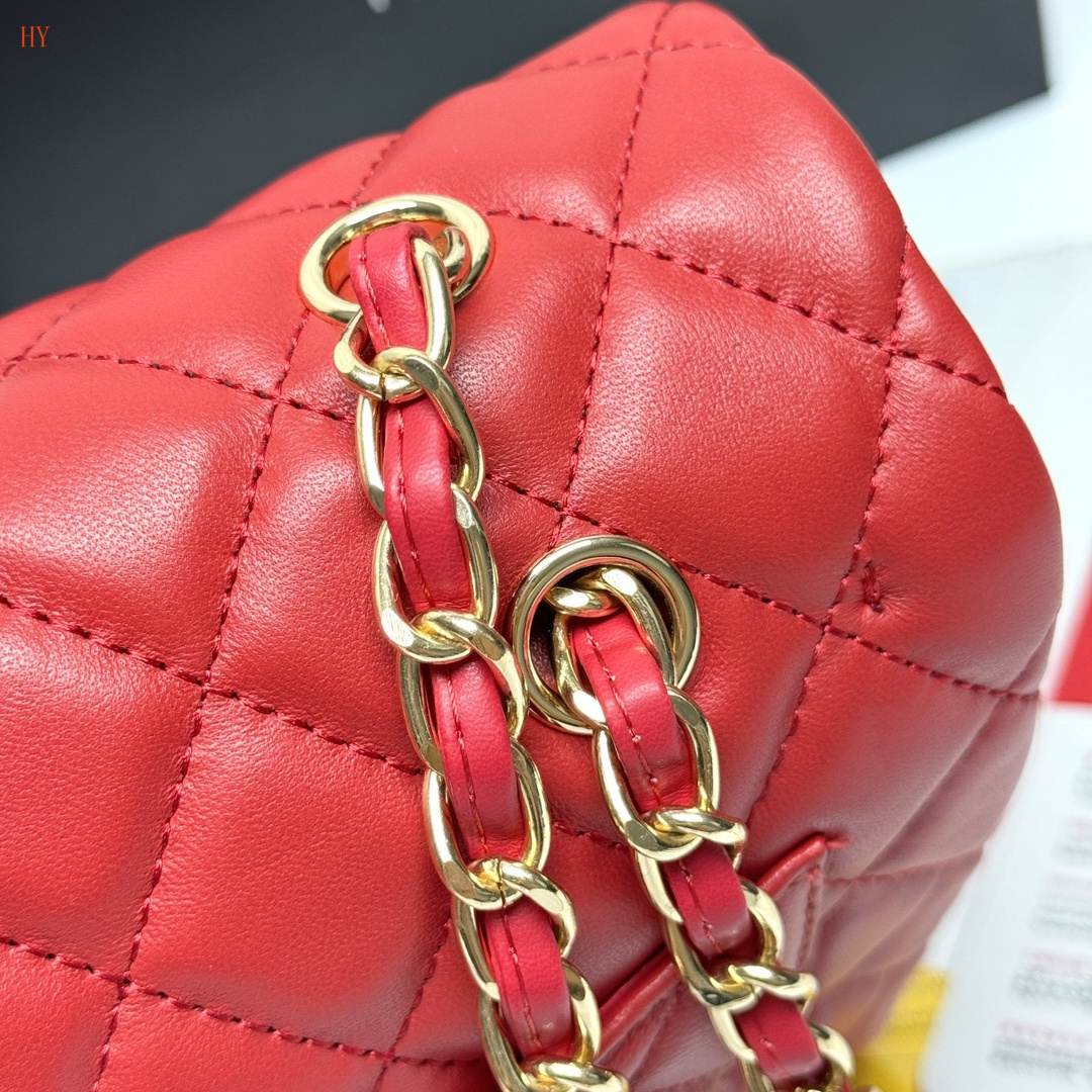 chanel red quilted flap bag - 33x22x9 cm - Image 5