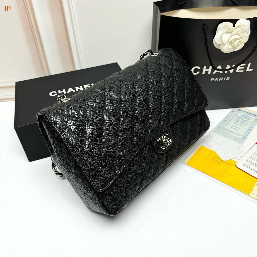 chanel classic flap bag - 33x22x9 cm - black - Image 5