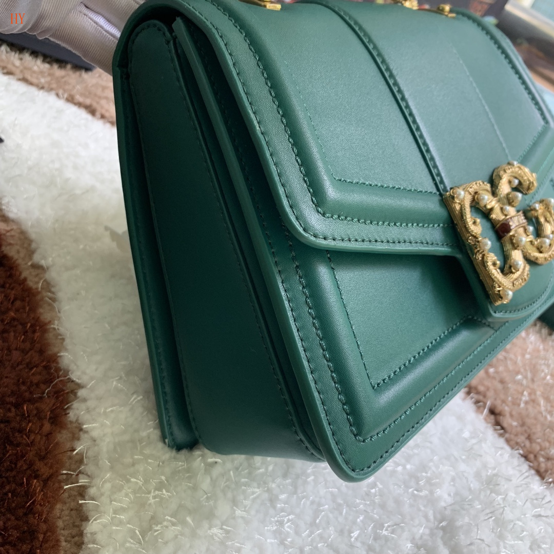 dolce & gabbana green dg logo handbag 27x18x8 cm - Image 5