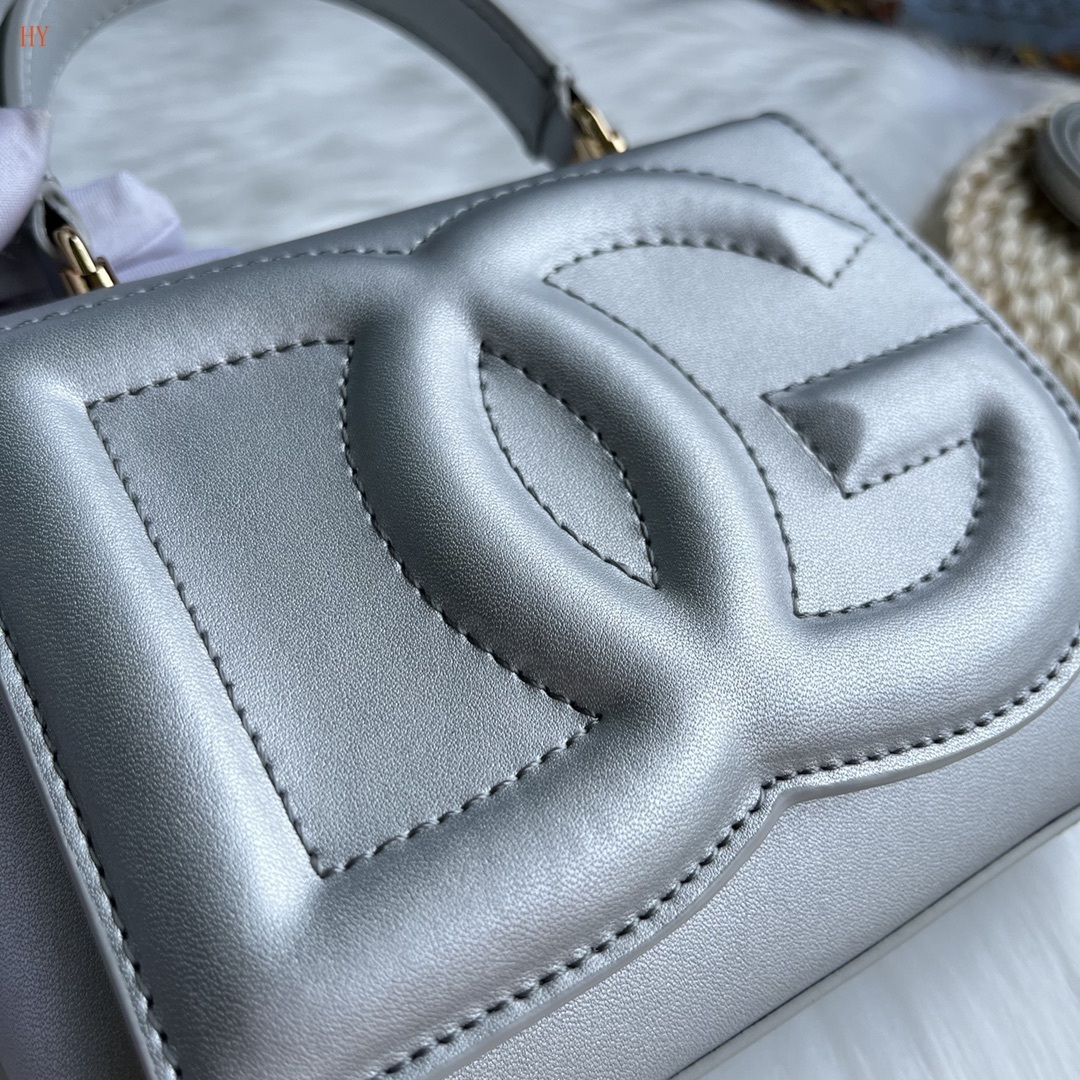 dolce & gabbana silver dg logo handbag 17.5x13.5x6.5 - Image 5