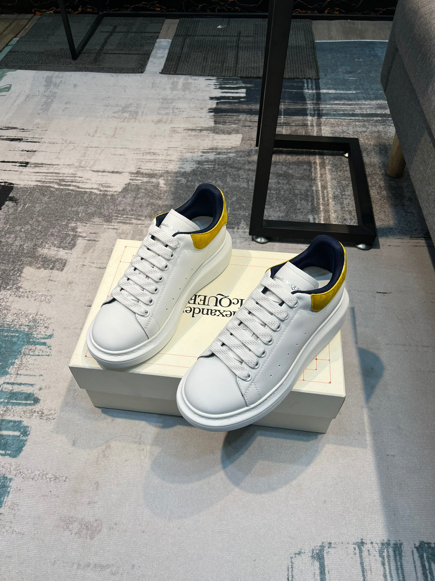 alexander mcqueen white sneakers with yellow accents - Image 5