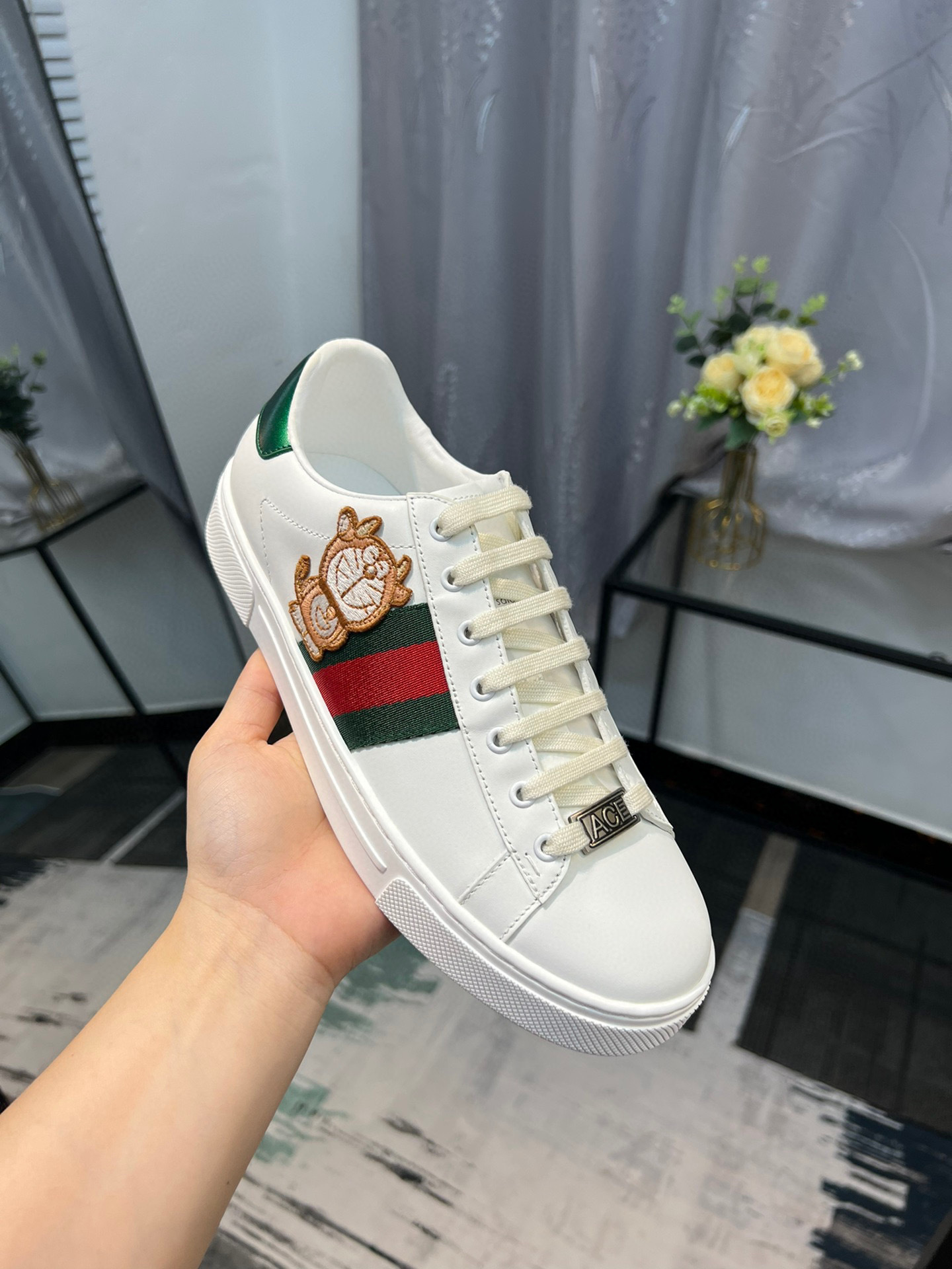gucci g couples sneakers 35-44 with bear design - Image 5
