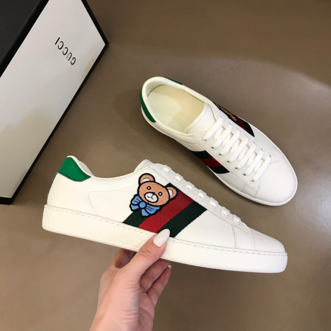 gucci bear embroidered white sneakers 35-44 - Image 5