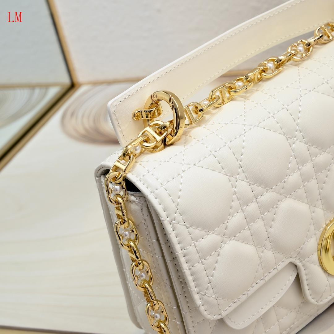 dior quilted white handbag 22x14x8 - Image 5