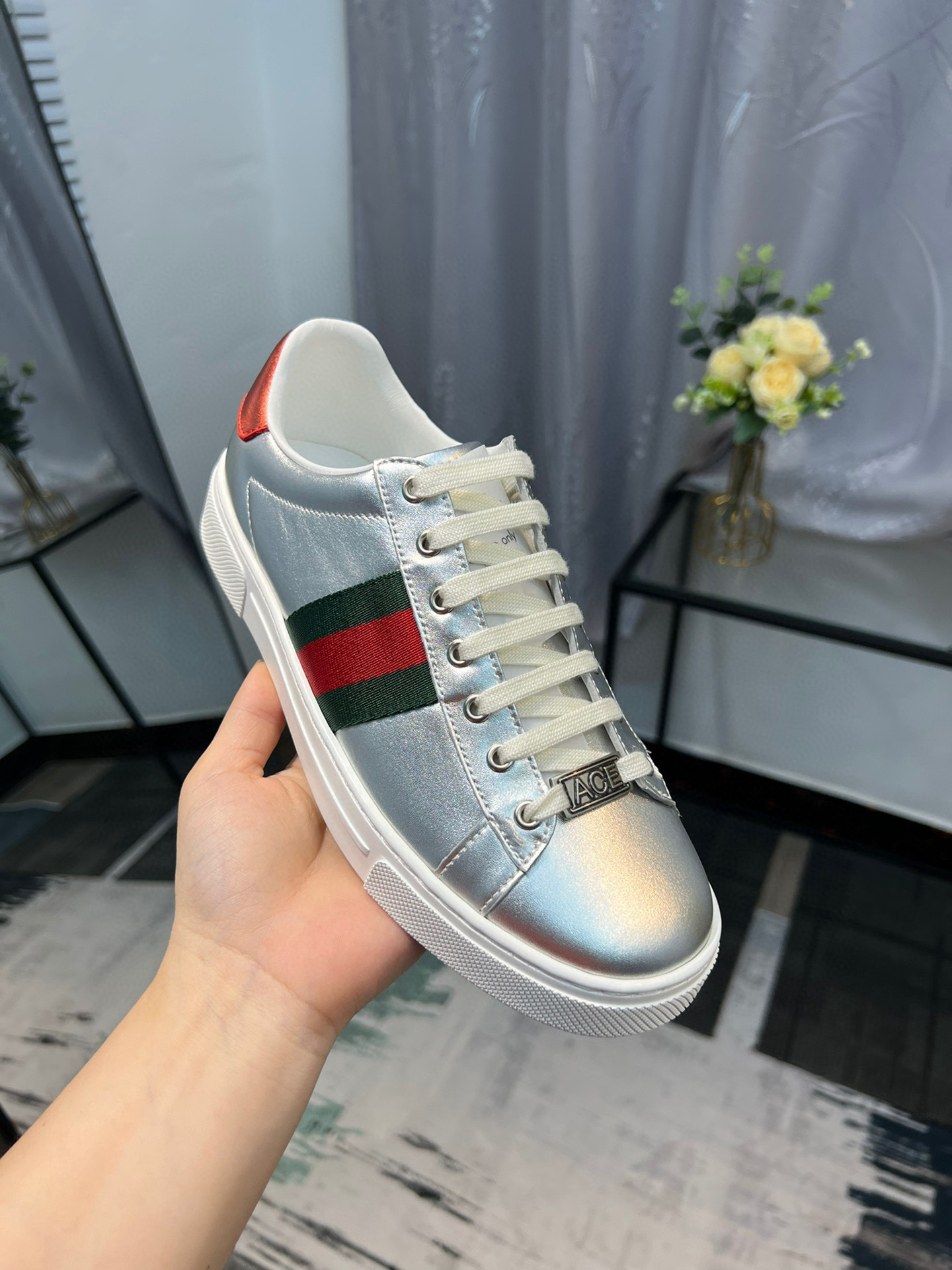 gucci silver sneakers for couples, sizes 35-44 - Image 5