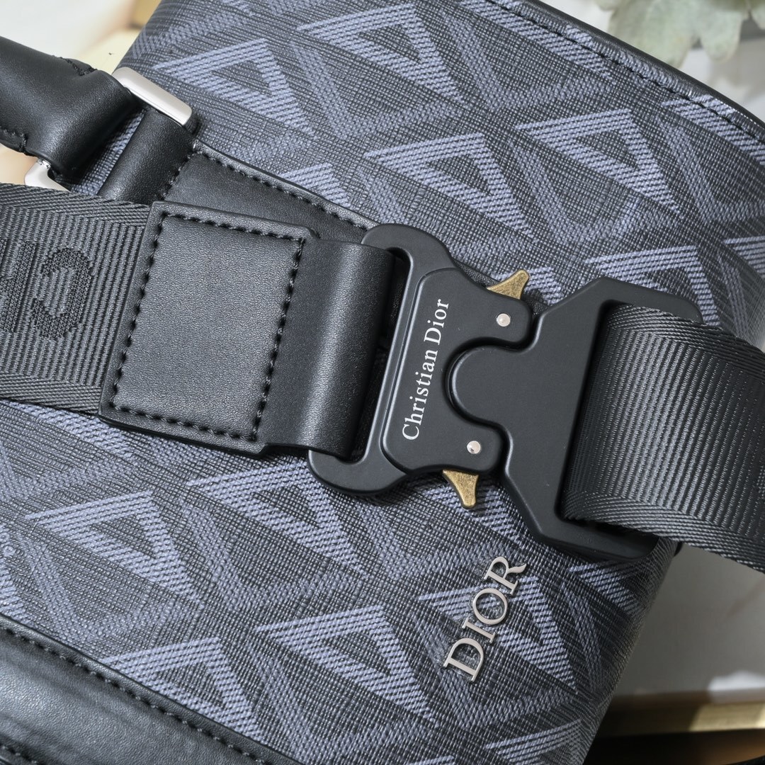 dior gray canvas handbag 26x16x14.5 cm - Image 5