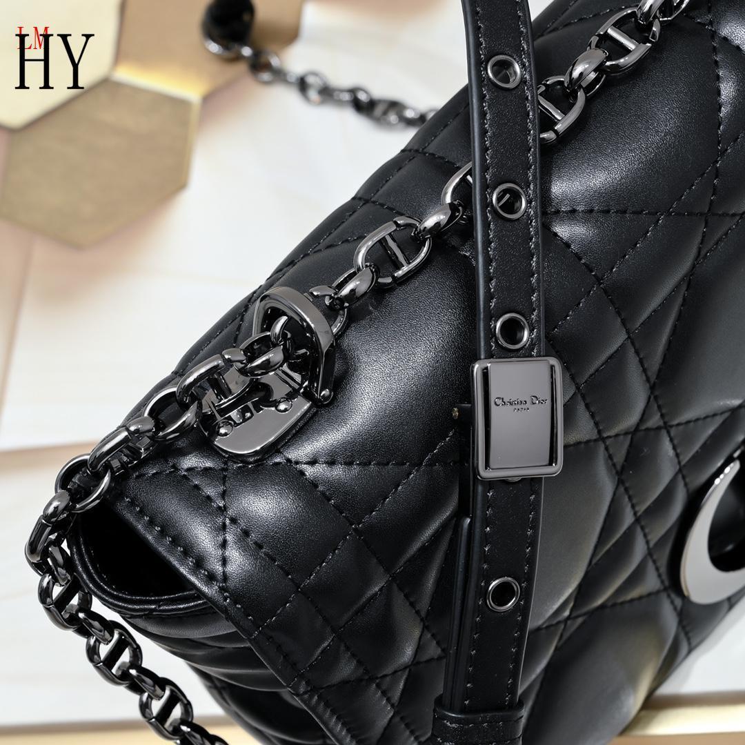 dior 25cm black quilted leather shoulder bag - Image 5
