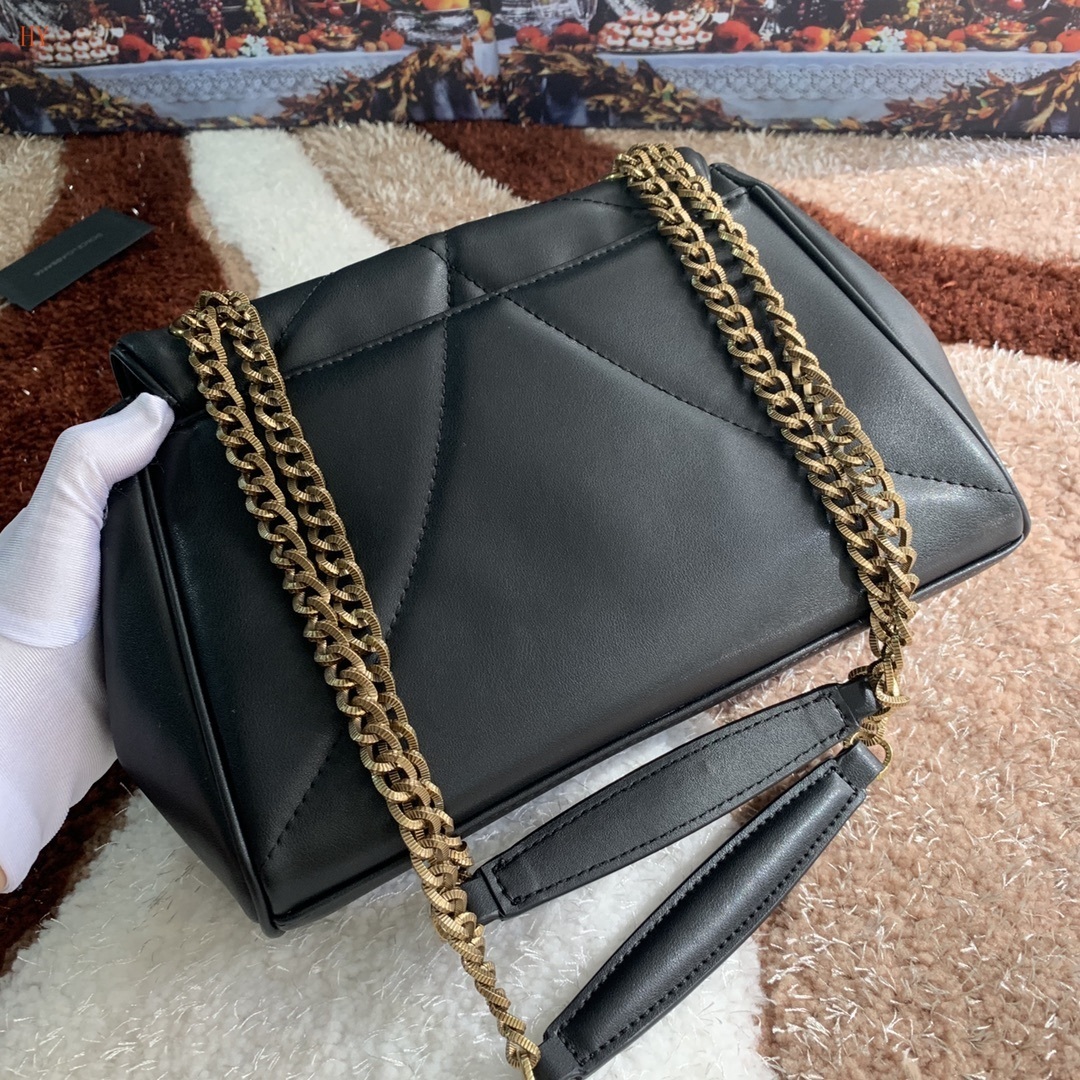 dolce & gabbana black quilted handbag 25.5*17*8.5 - Image 5