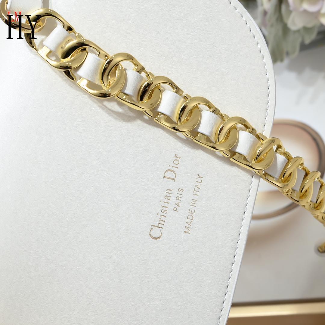 dior white chain crossbody bag - 21x6x12cm - Image 5