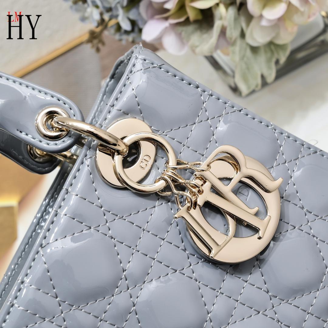 dior 20cm gray patent leather handbag - Image 5