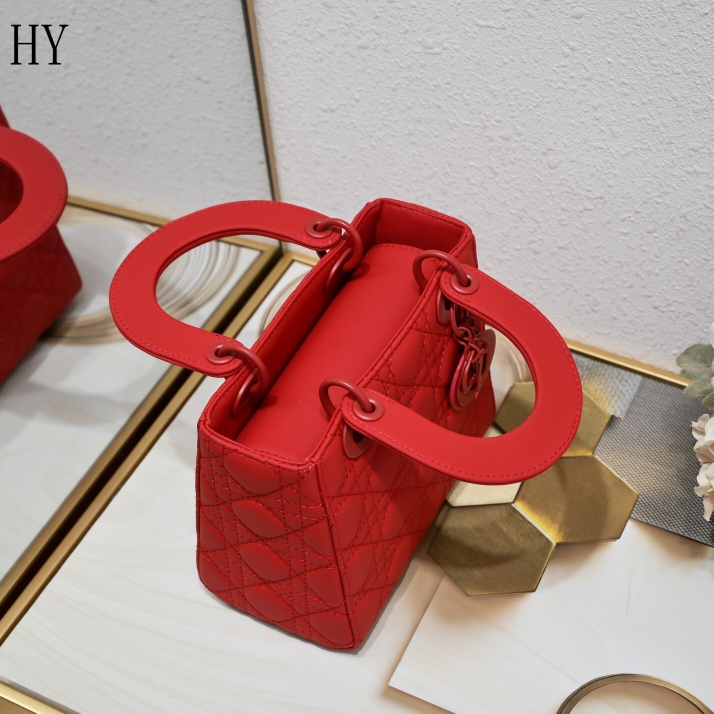 dior red quilted handbag 20cm - model 408042 - Image 5