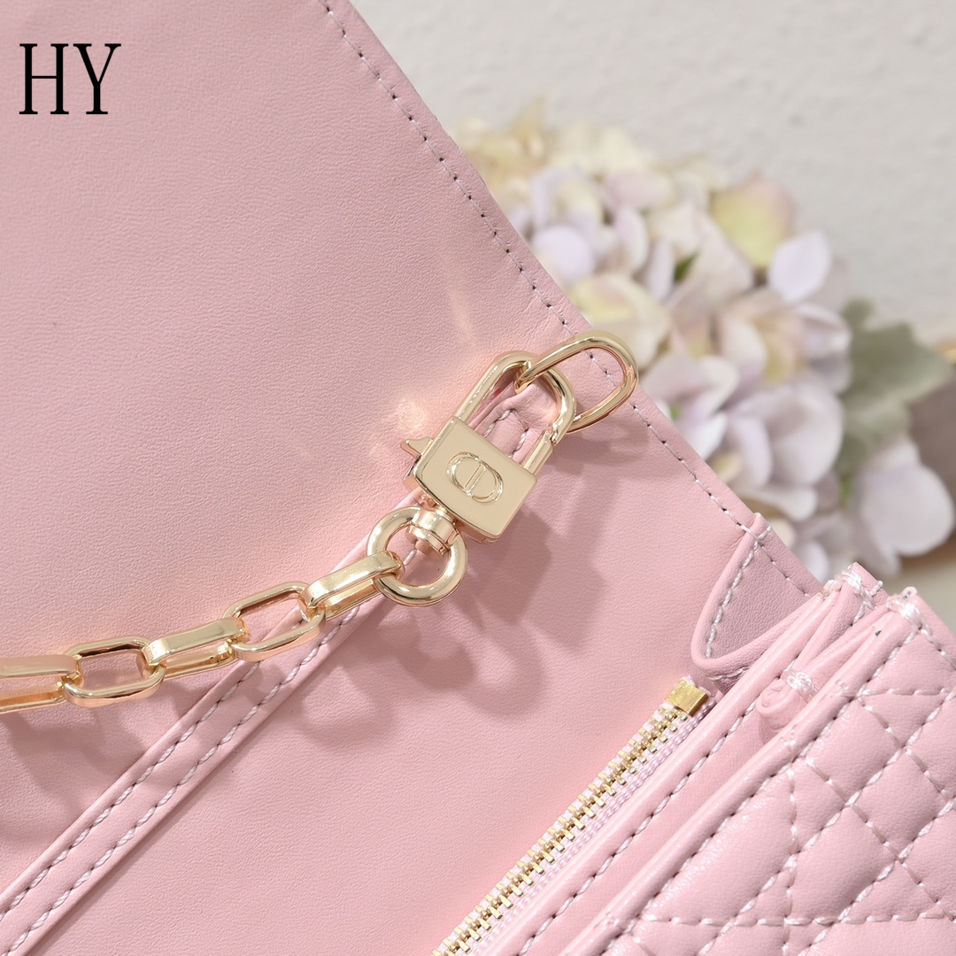 dior pink quilted handbag - 24x7.5x14 cm - Image 5