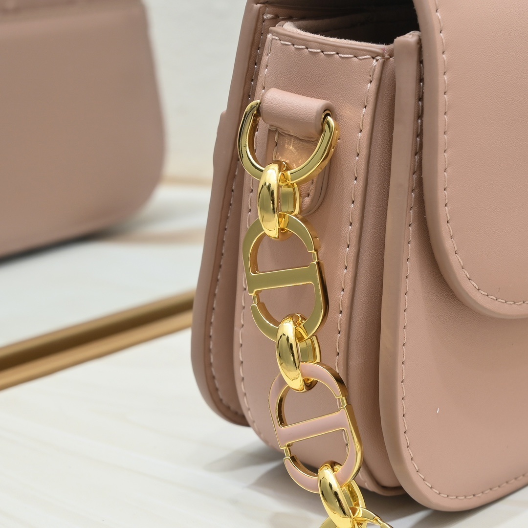 dior pink leather crossbody bag 22*13*6.5 - Image 5