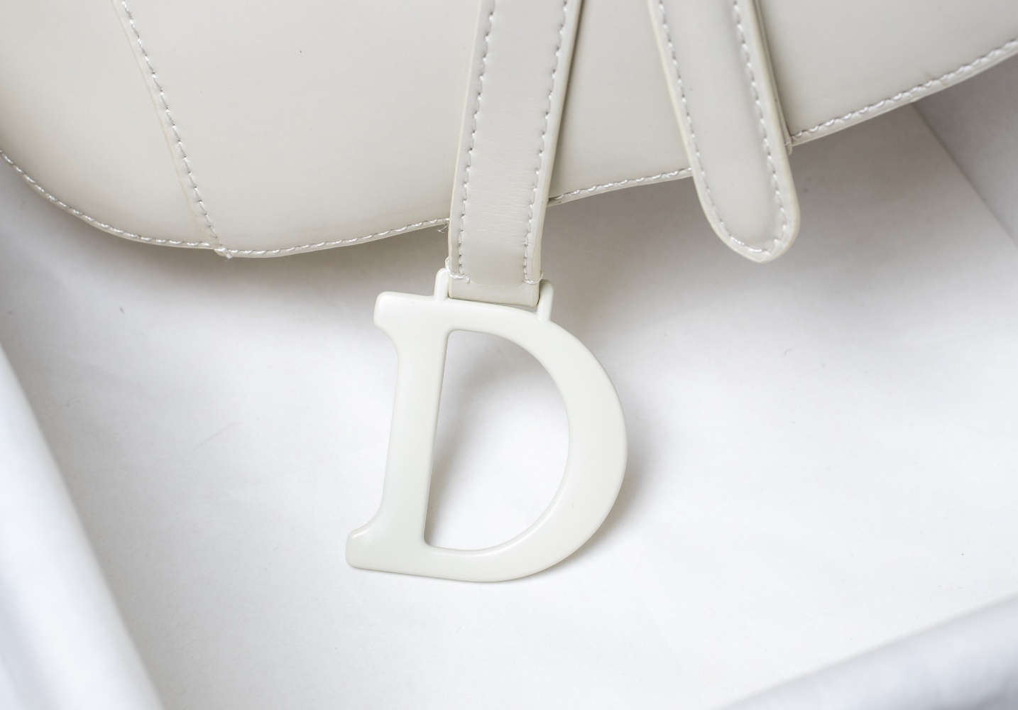 dior saddle bag - 25.5 x 20 x 6.5 cm - cream - Image 5