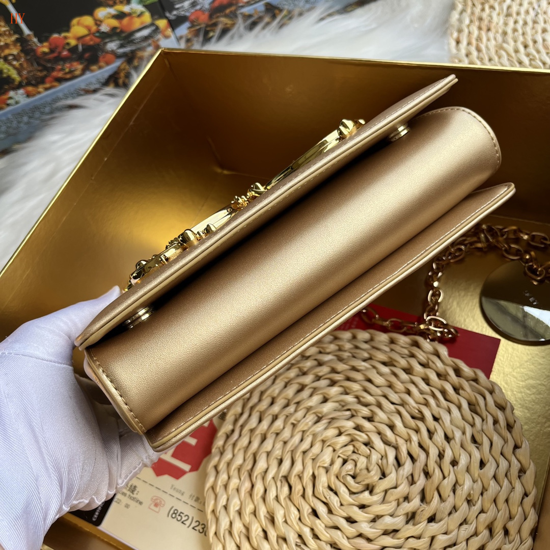 dolce & gabbana dg logo gold clutch bag 21*15*4 - Image 5