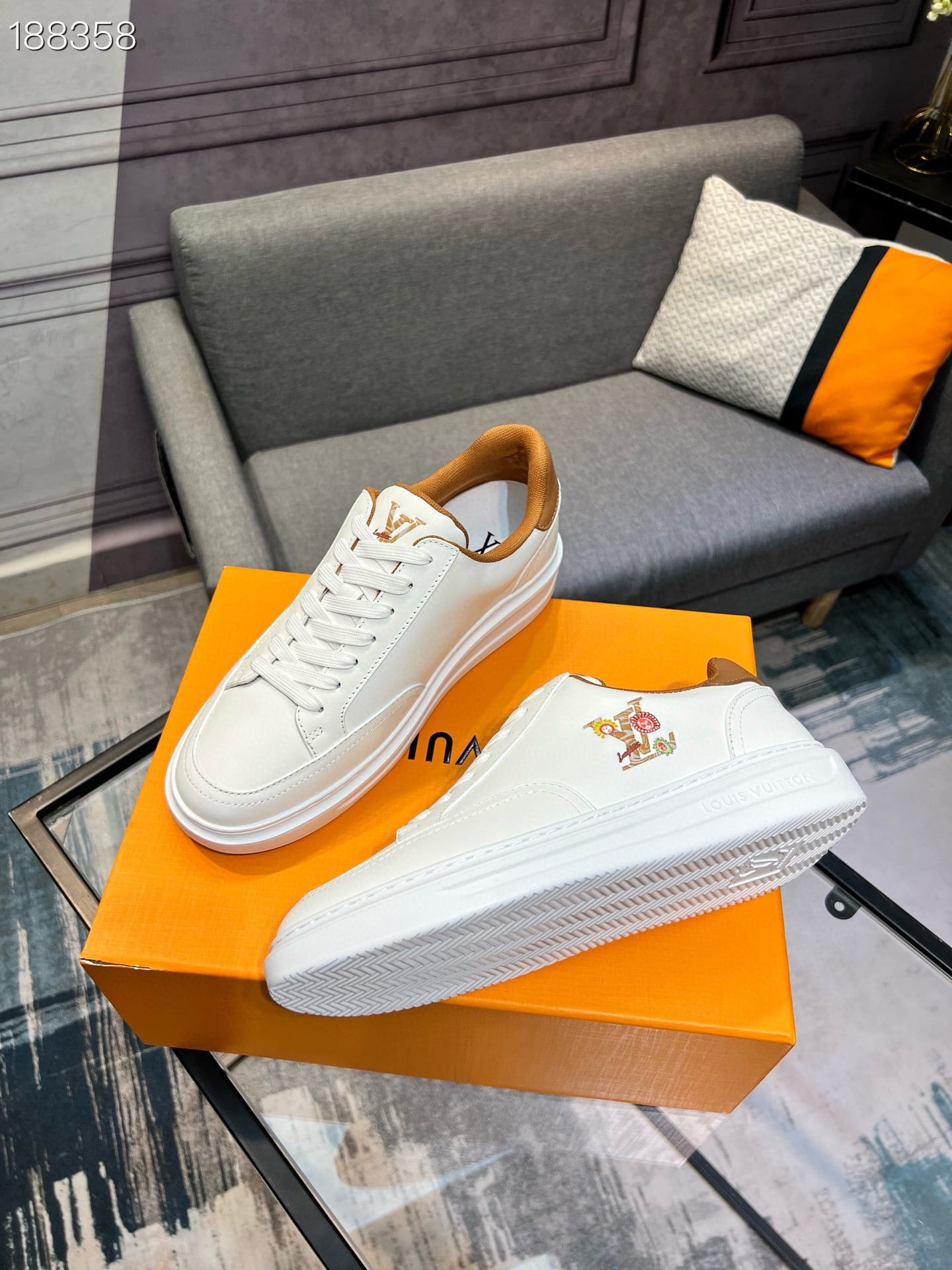 louis vuitton l 39-44 lyt350 sneakers - white/brown - Image 5