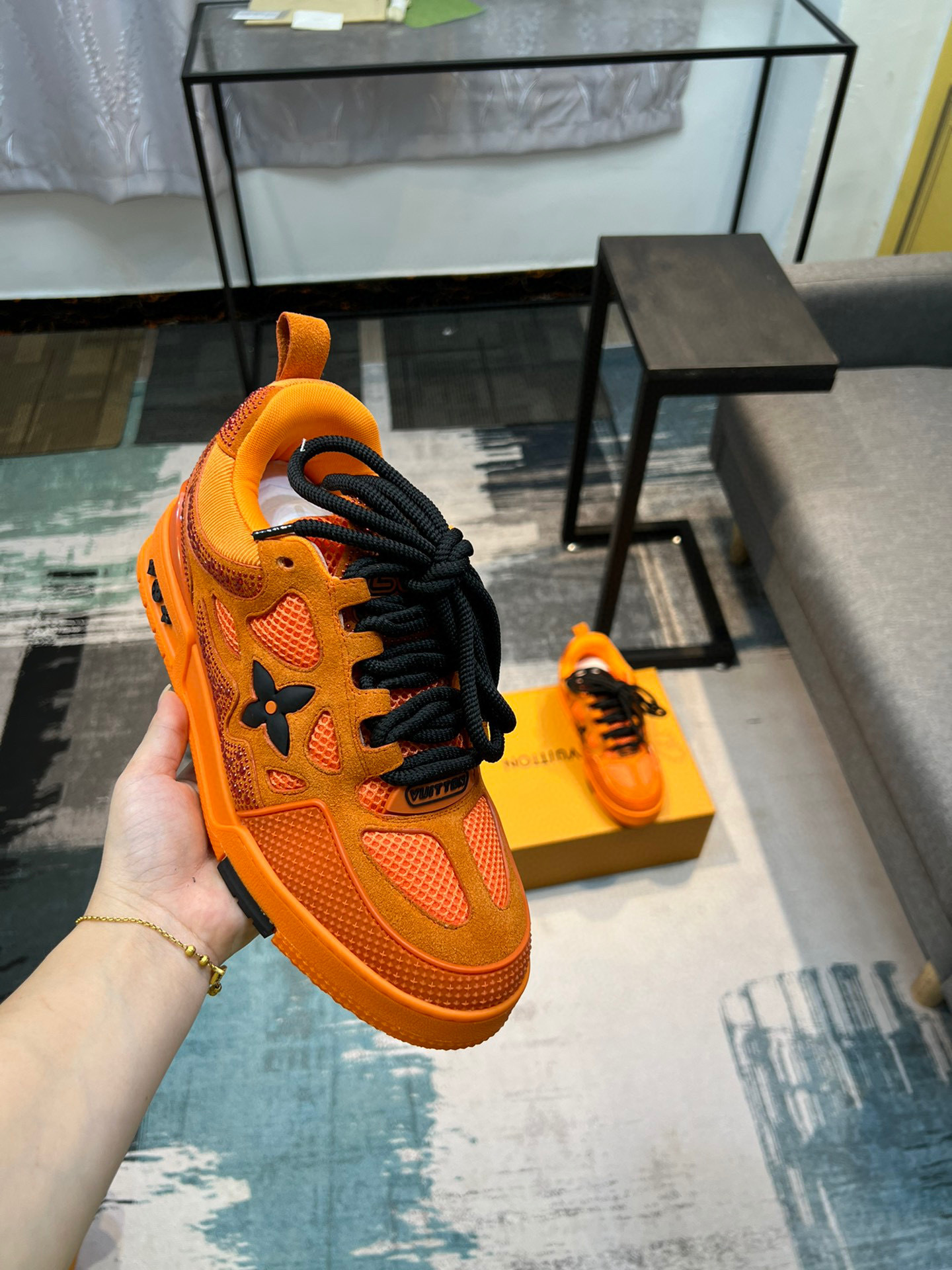 louis vuitton l couples sneakers 35-44 orange - Image 5