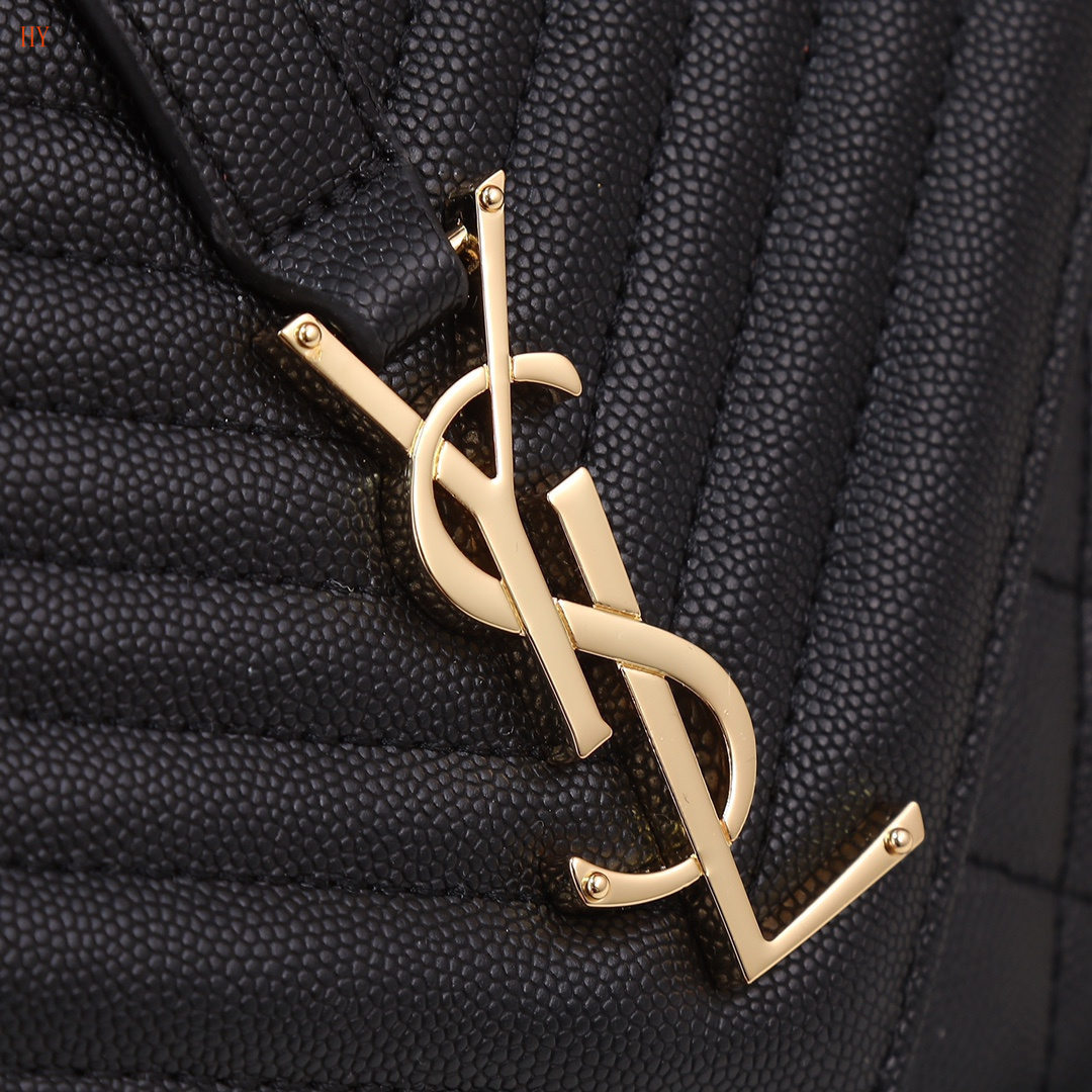 yves saint laurent black quilted handbag 24*17*6 - Image 5