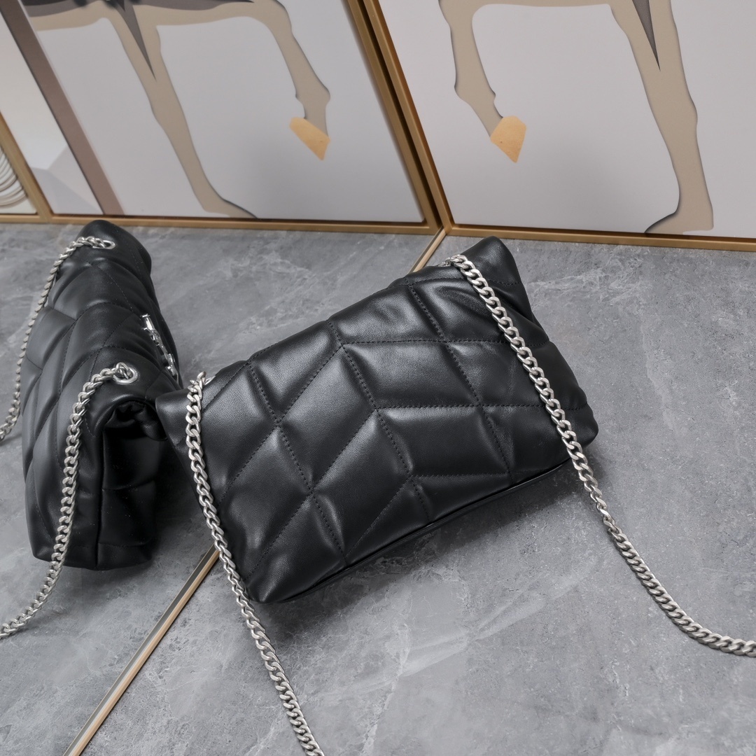 yves saint laurent black quilted shoulder bag 23×15.5×8.5cm - Image 5