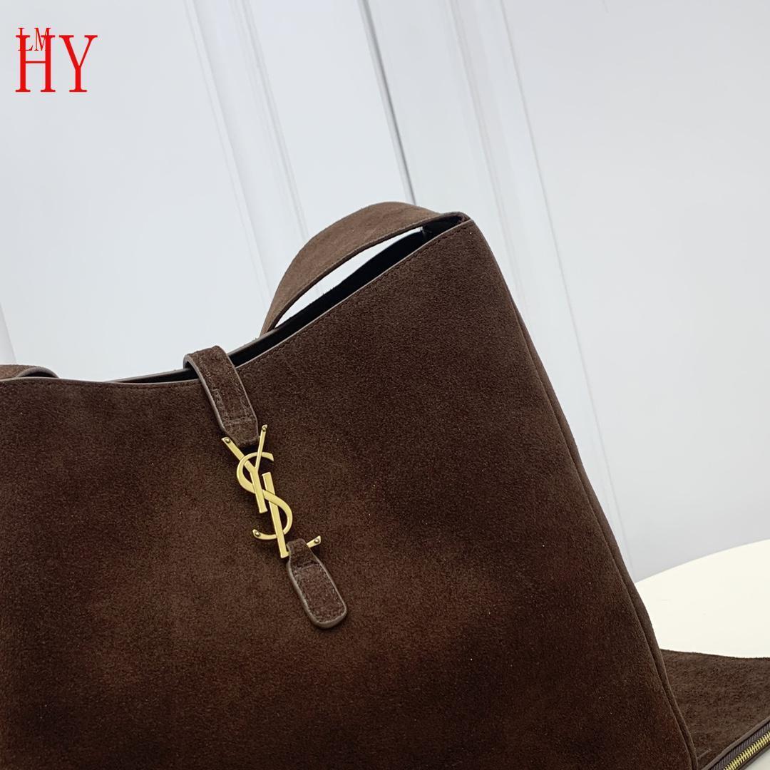 yves saint laurent brown suede hobo bag with pouch - Image 5