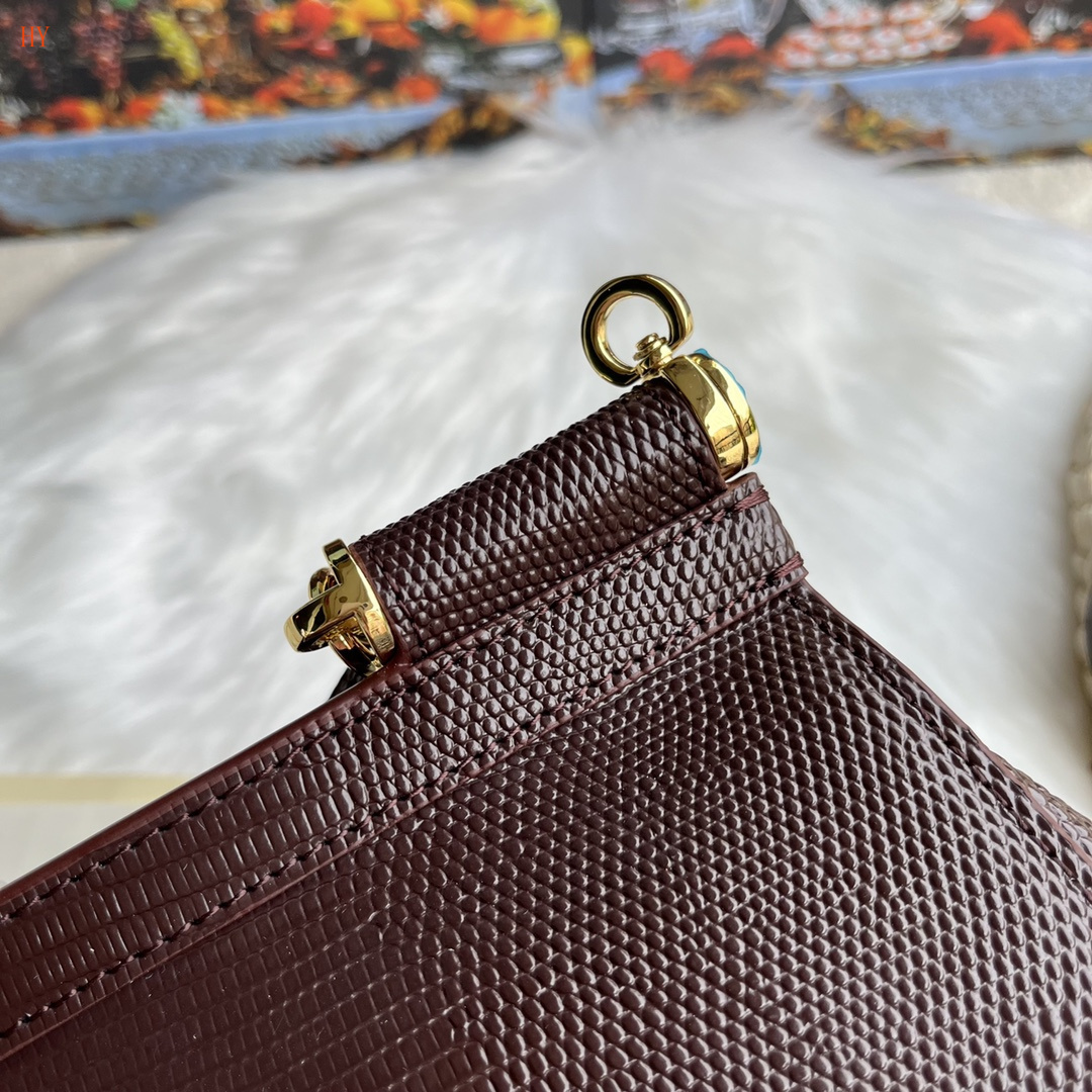 dolce & gabbana brown textured handbag 25x20x12 cm - Image 5