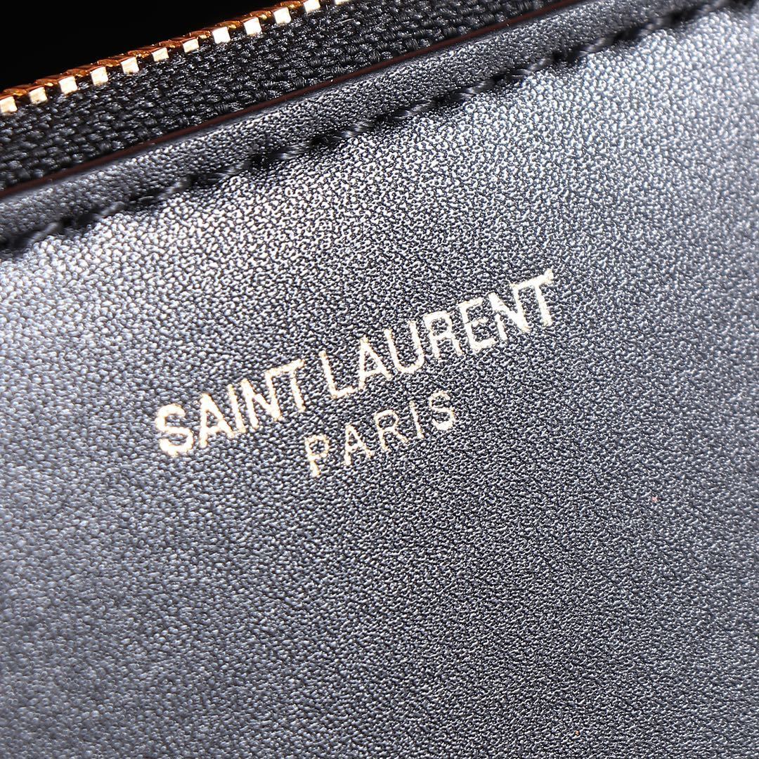 yves saint laurent black leather bucket bag with pouch - Image 5