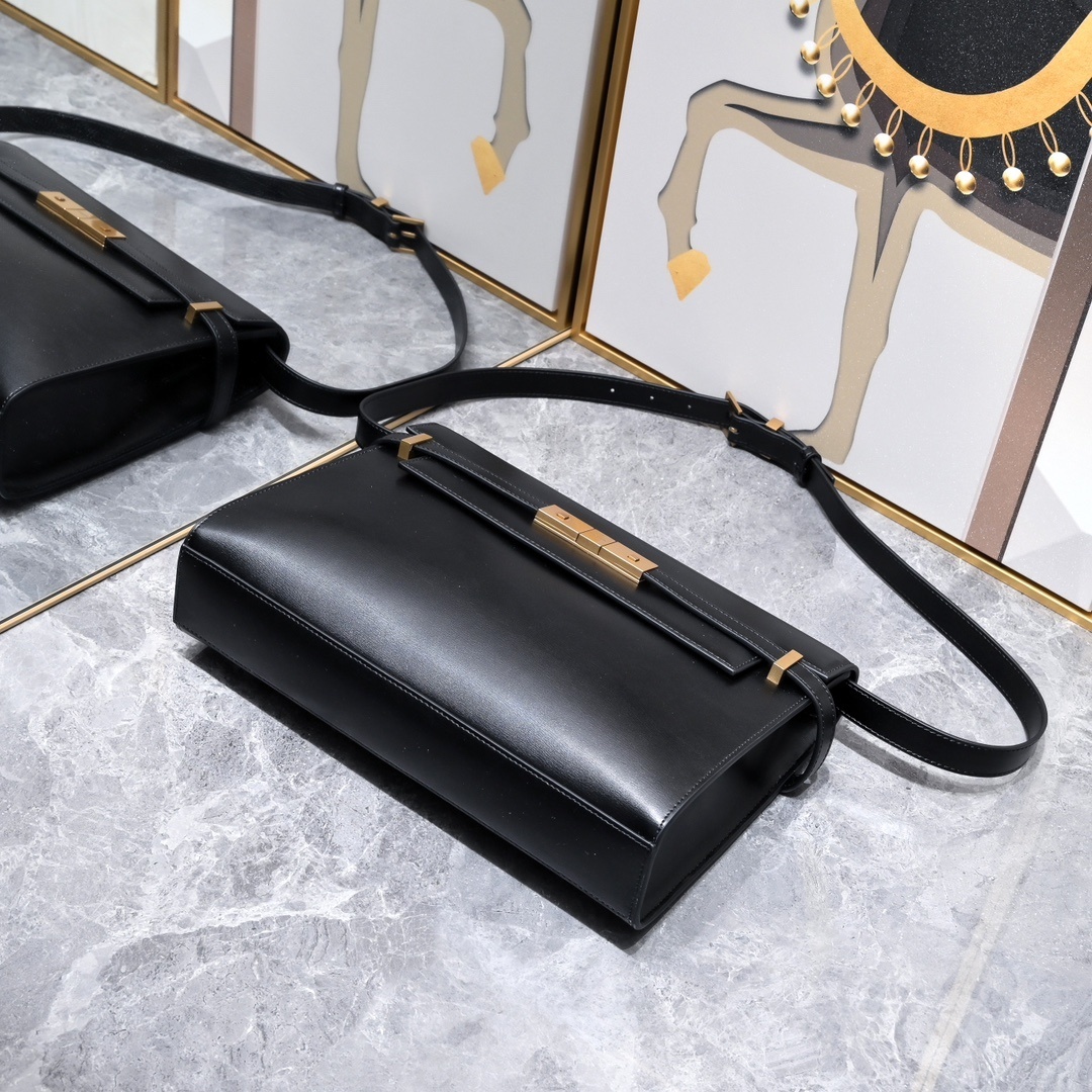 yves saint laurent black leather handbag 29x20x7.5 cm - Image 5