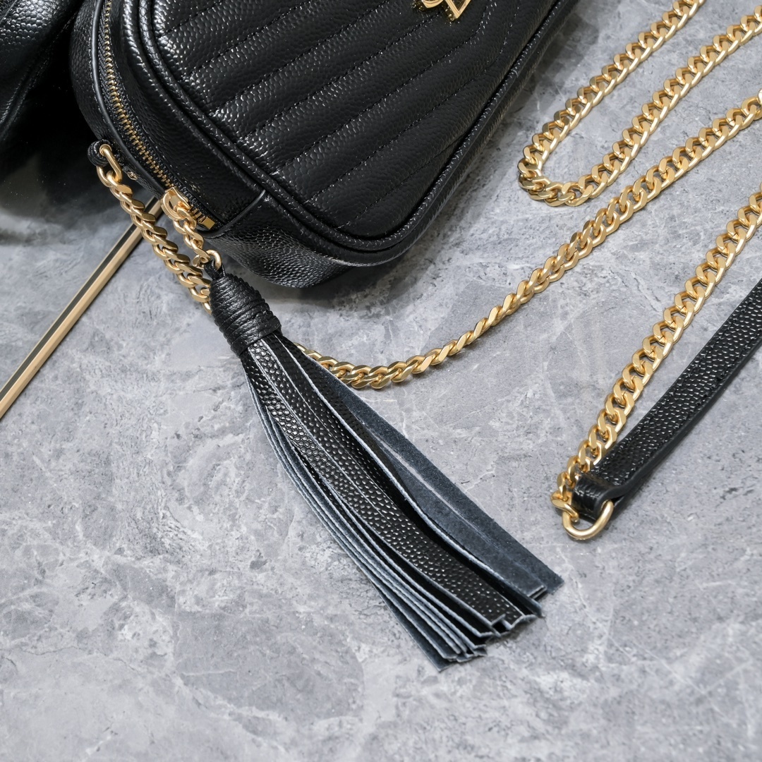 yves saint laurent 1997 black quilted crossbody bag 18x10x5 cm - Image 5