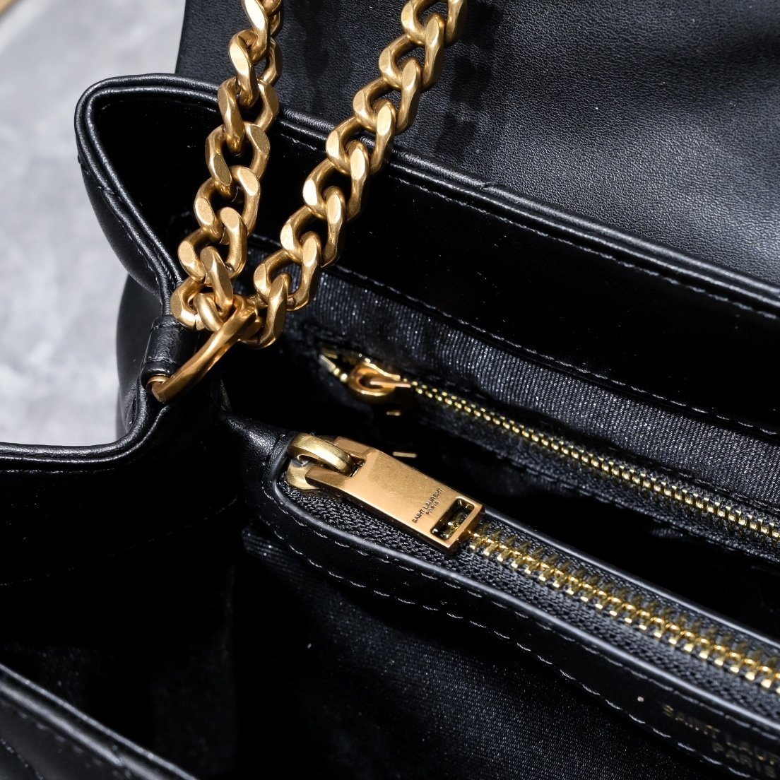 yves saint laurent black chevron bag 31*22*11 - Image 5