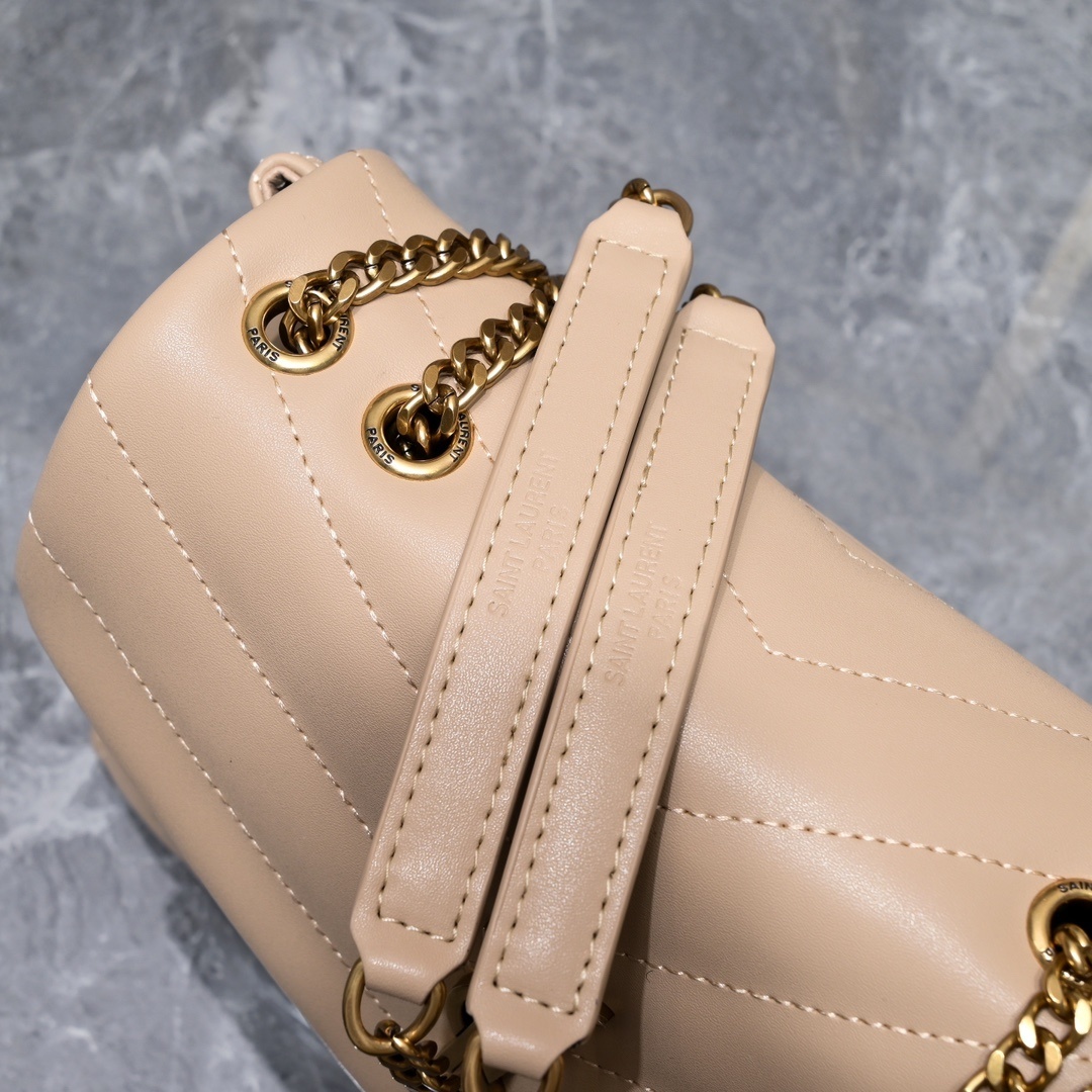 yves saint laurent 24cm beige quilted handbag - Image 5
