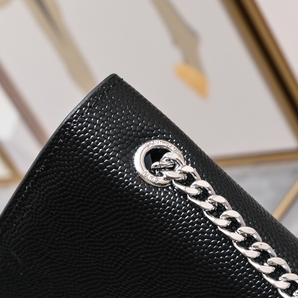 yves saint laurent black leather crossbody bag 24*5.5*14.5 - Image 5