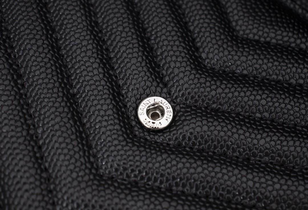 yves saint laurent black chevron wallet on chain - Image 5