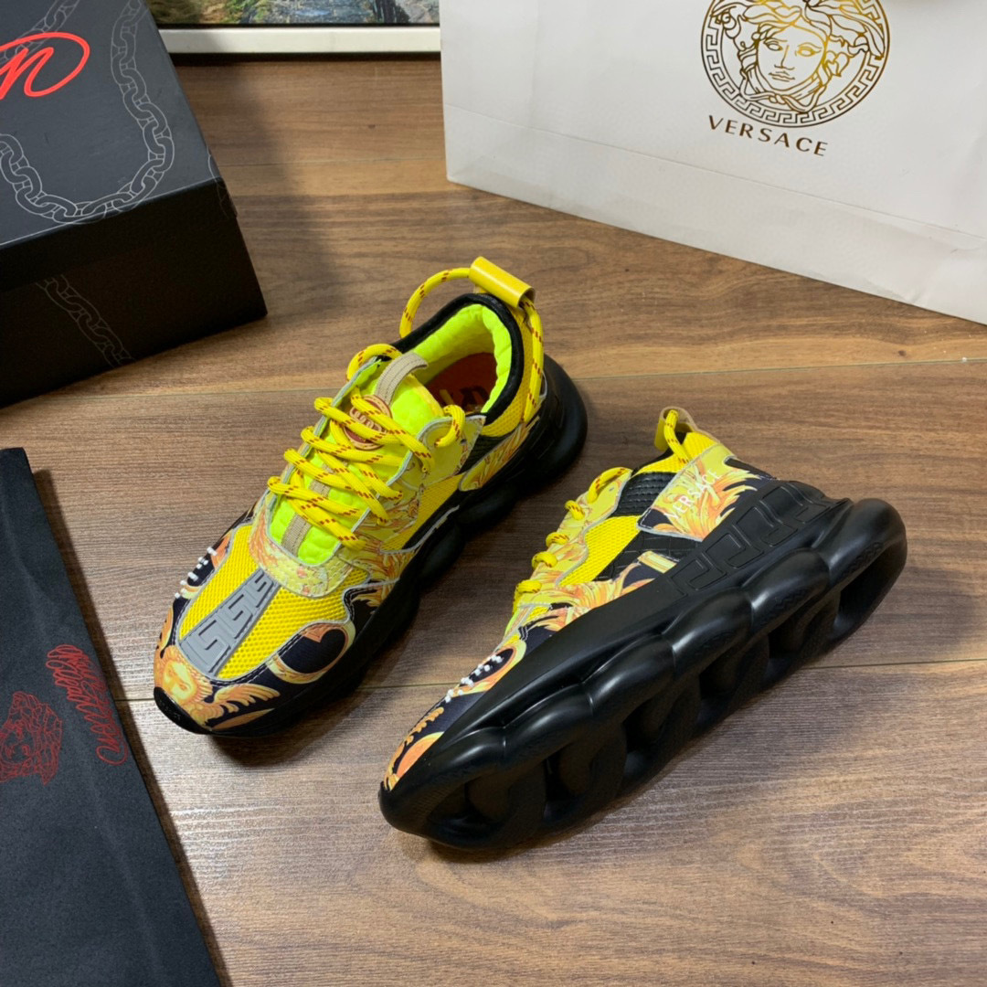 versace couple dad sneakers 35-44 yellow/black - Image 5