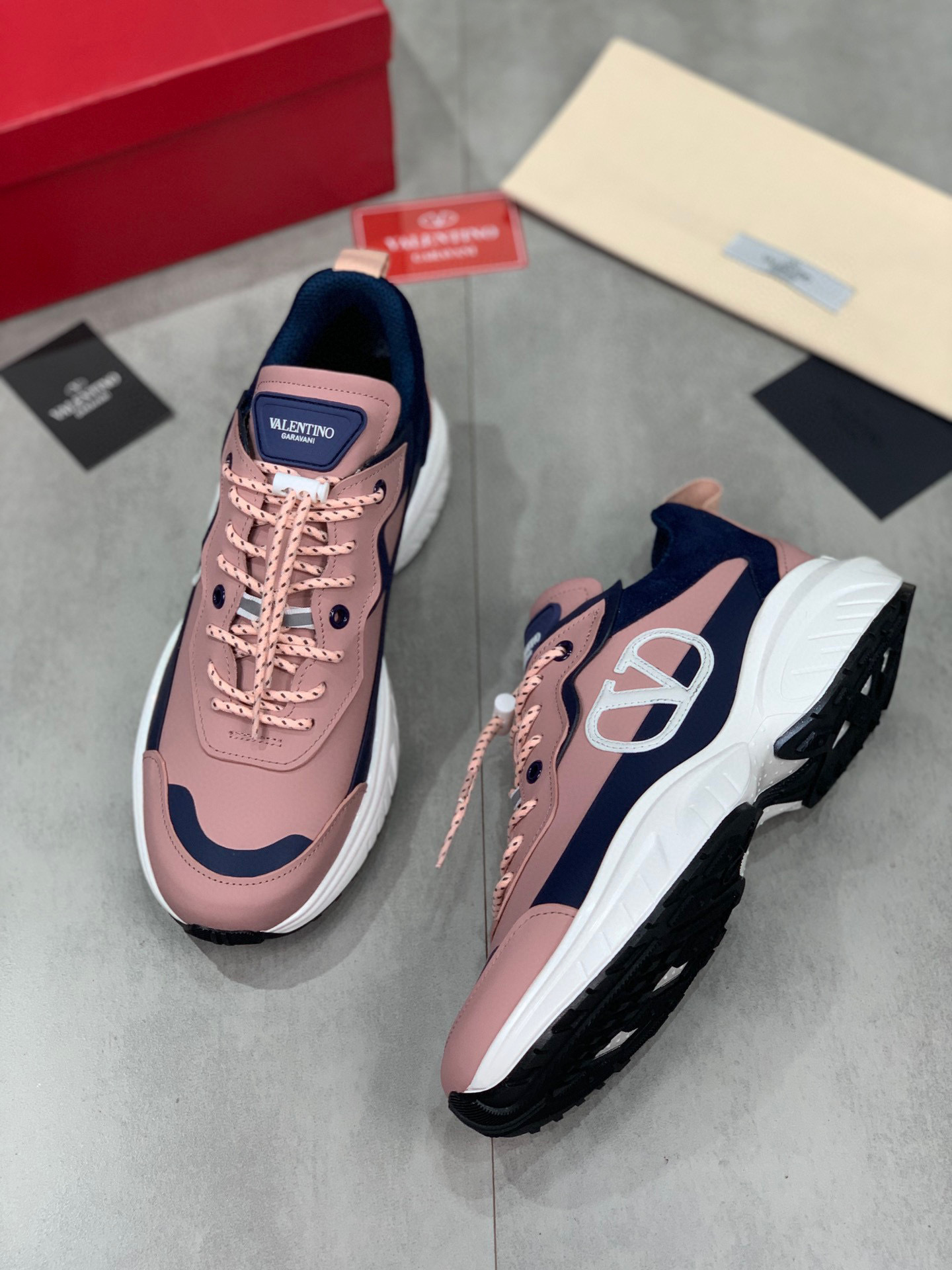 valentino casual sneakers in pink and navy - sizes 38-44 - Image 5