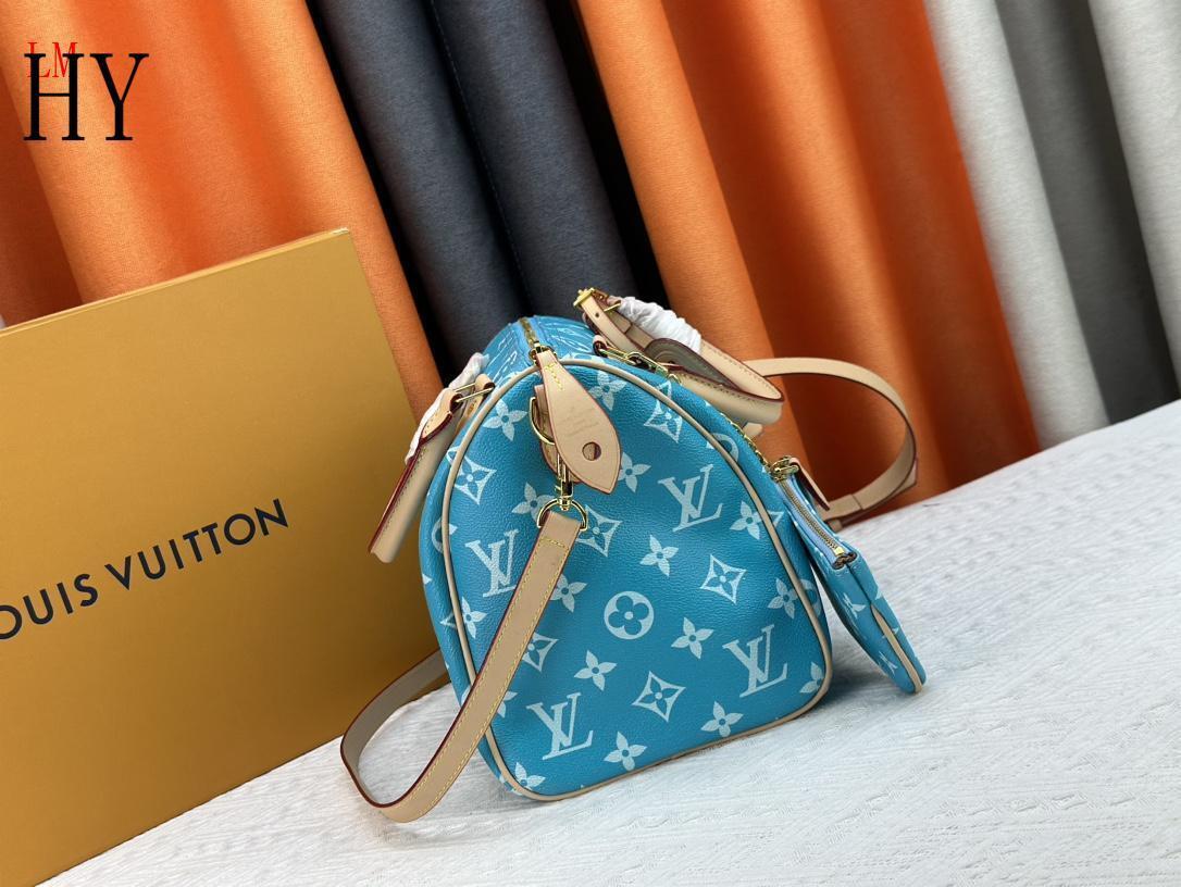 louis vuitton blue monogram handbag 30x21x17 cm - Image 6