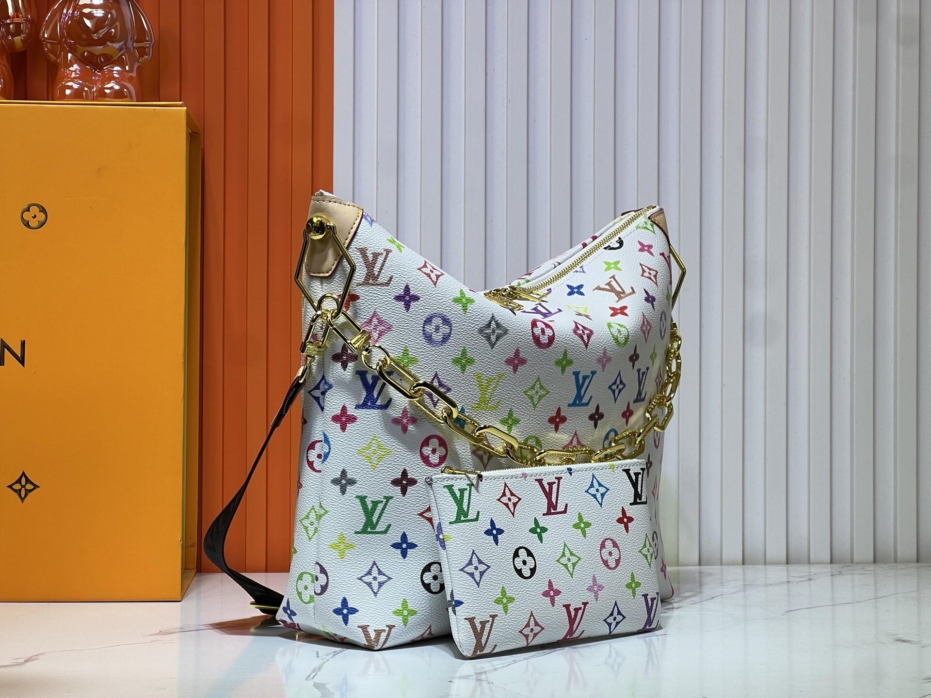 louis vuitton monogram multicolore hobo bag 38*33*10 - Image 6