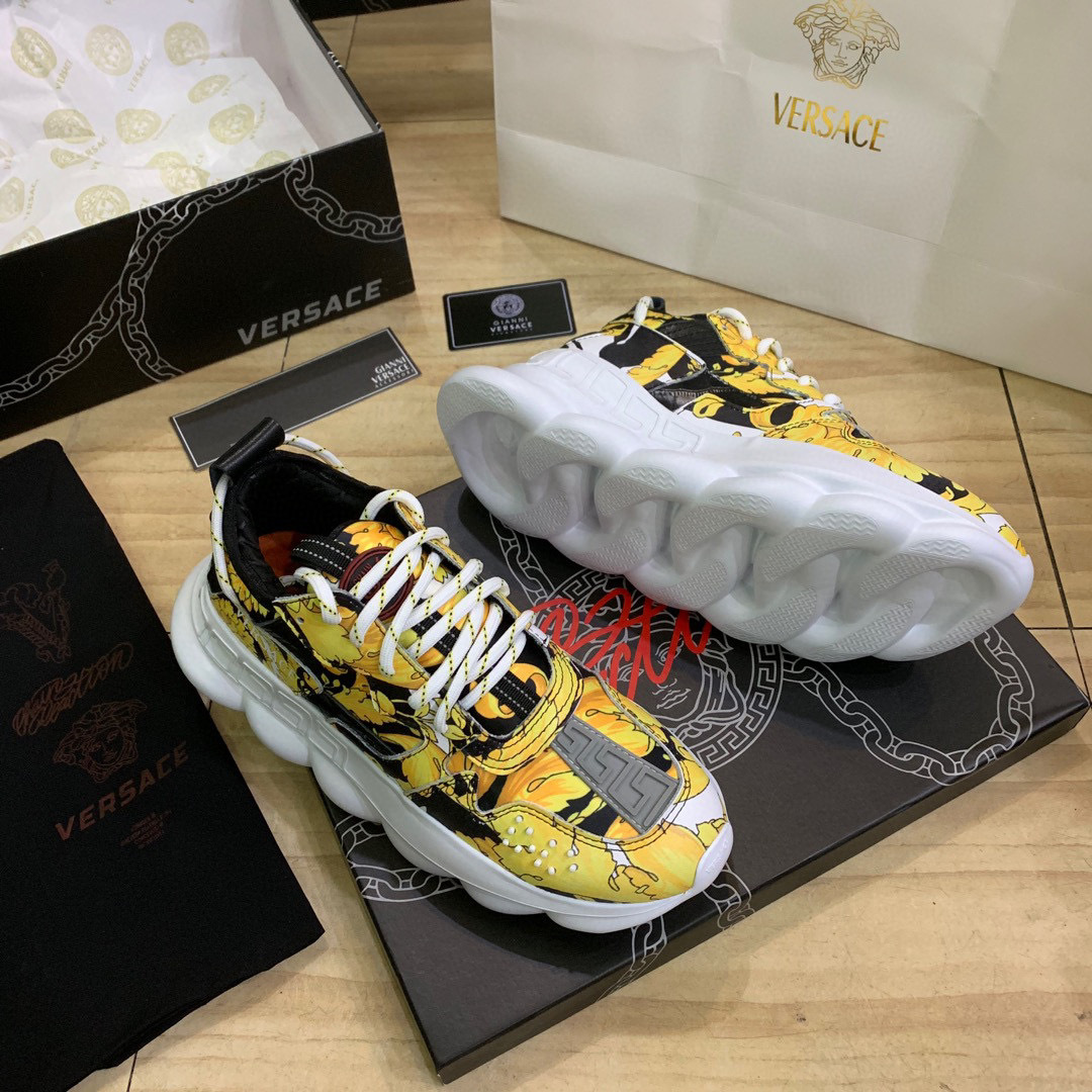 versace couples dad sneakers 35-44 - bold yellow design - Image 6