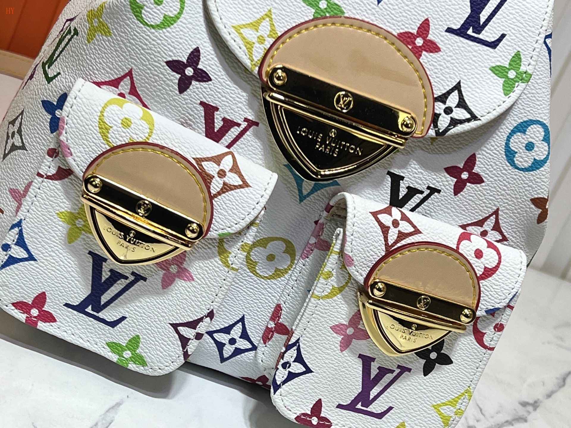 louis vuitton colorful monogram backpack 26x24x7 cm - Image 6