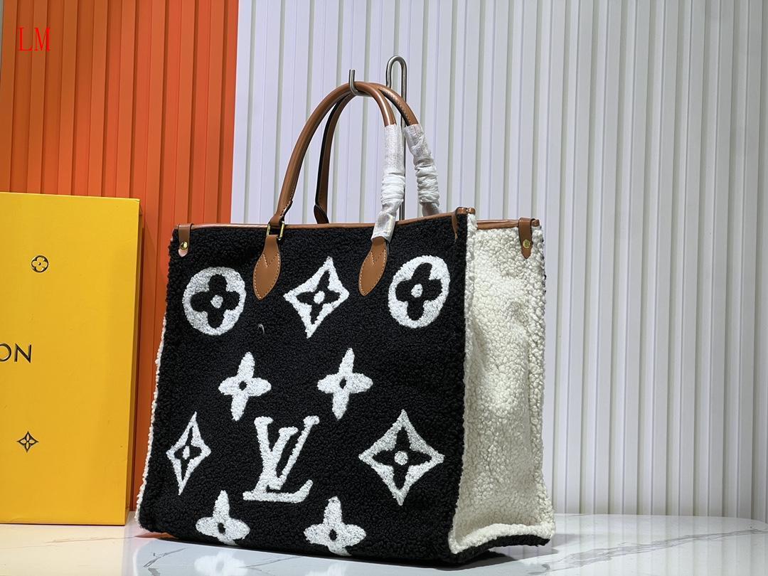 louis vuitton black and white tote bag 33x27x14 - Image 6