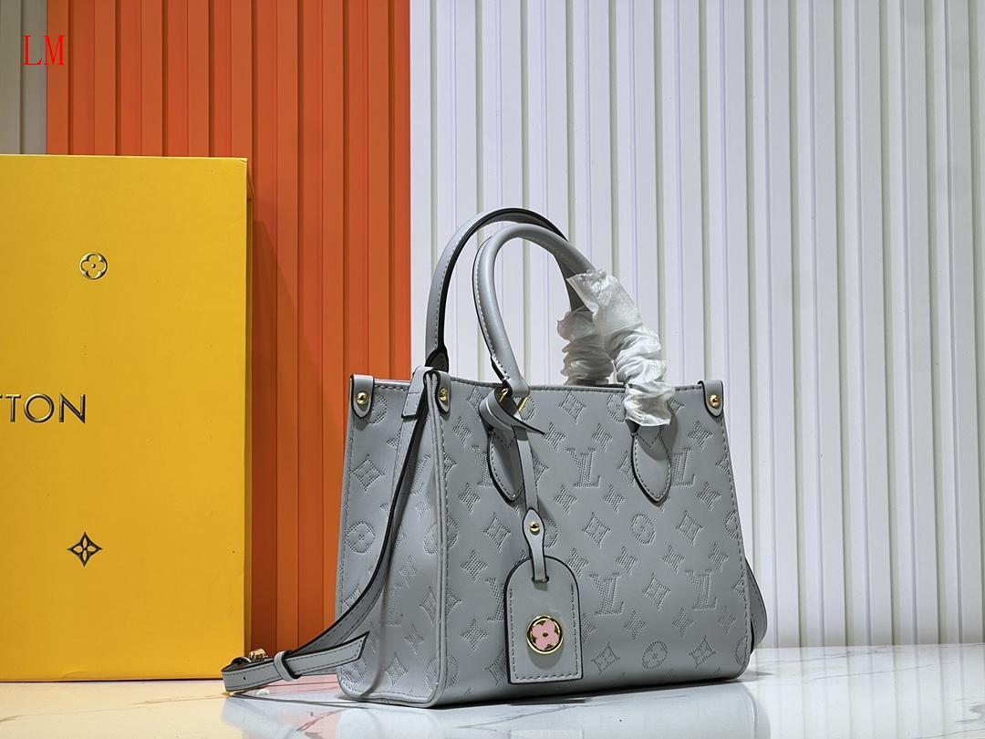 louis vuitton gray monogram tote bag 25x19x11 cm - Image 6