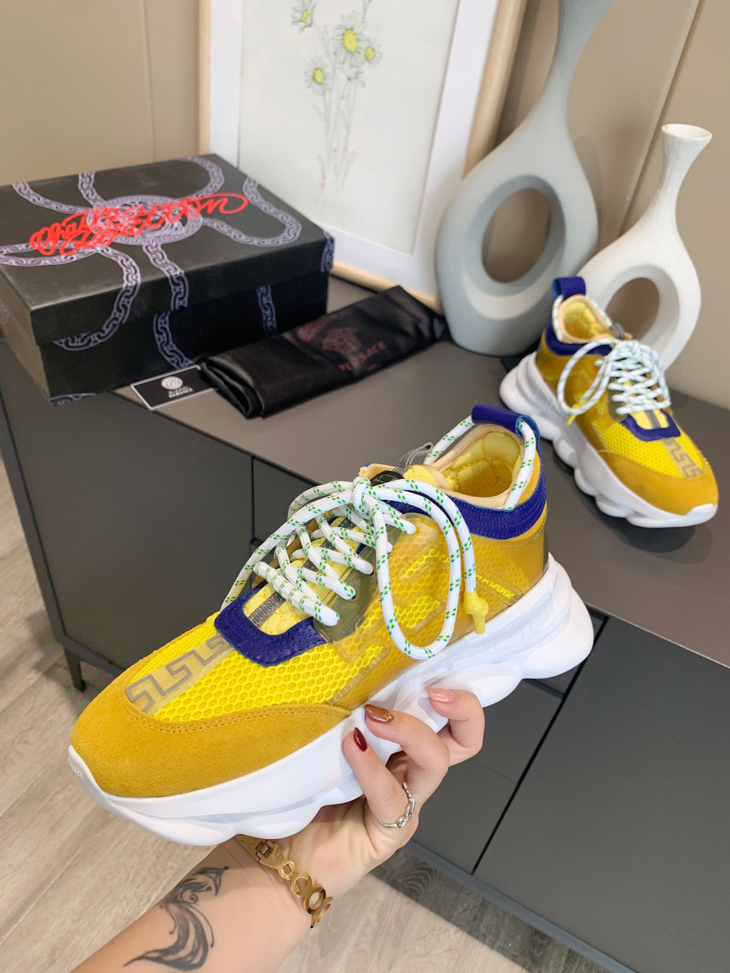 versace men's yellow dad sneakers size 35-44 - Image 6