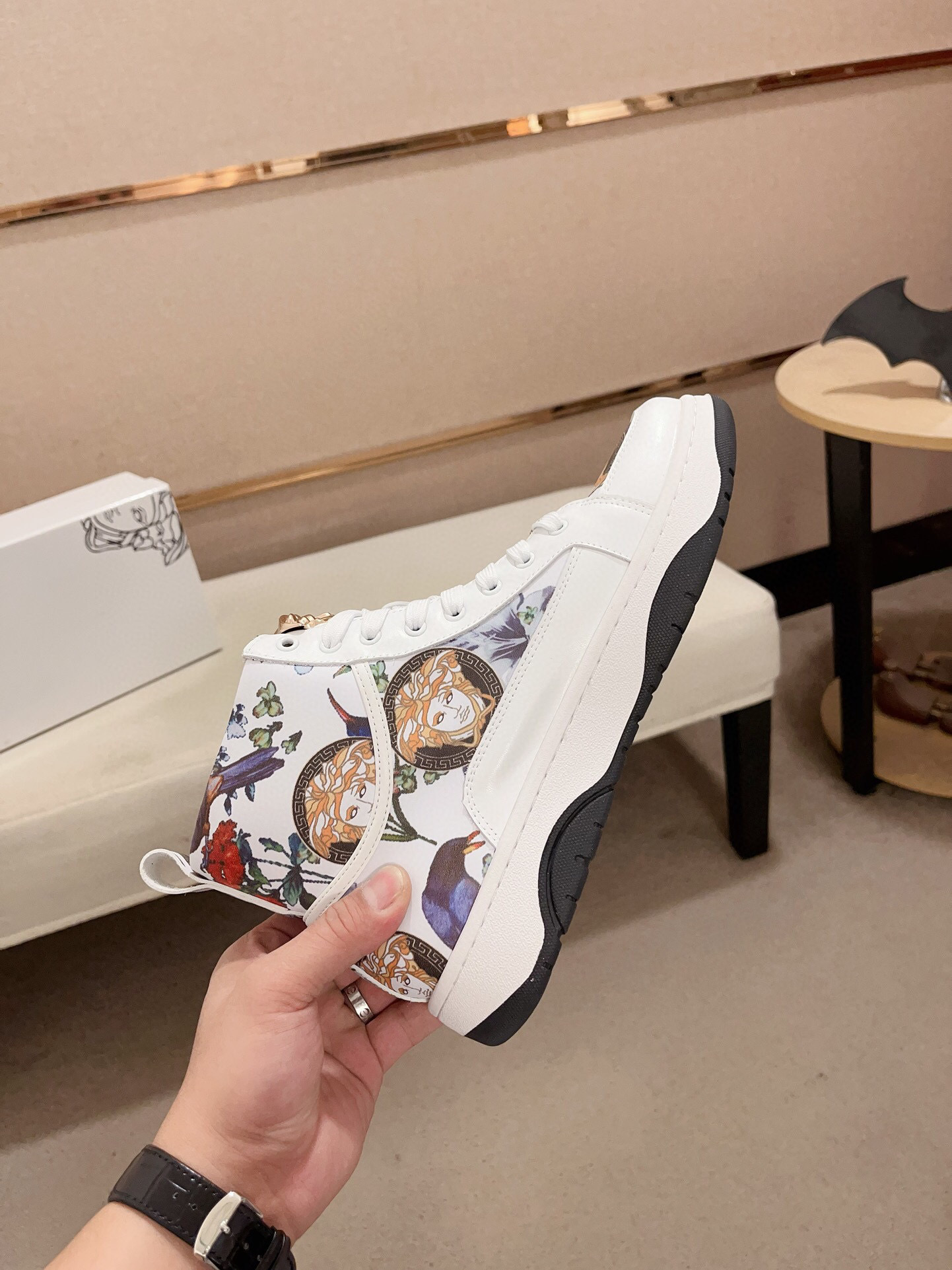 versace high-top sneakers 38-44 with floral design - Image 6