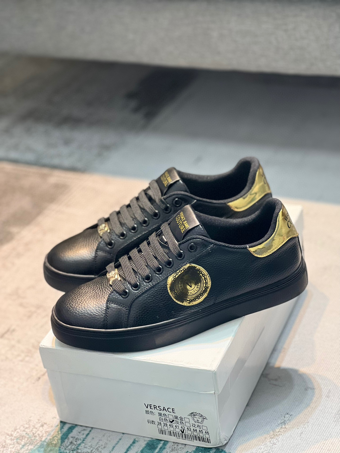 versace casual shoes - black - sizes 38-44